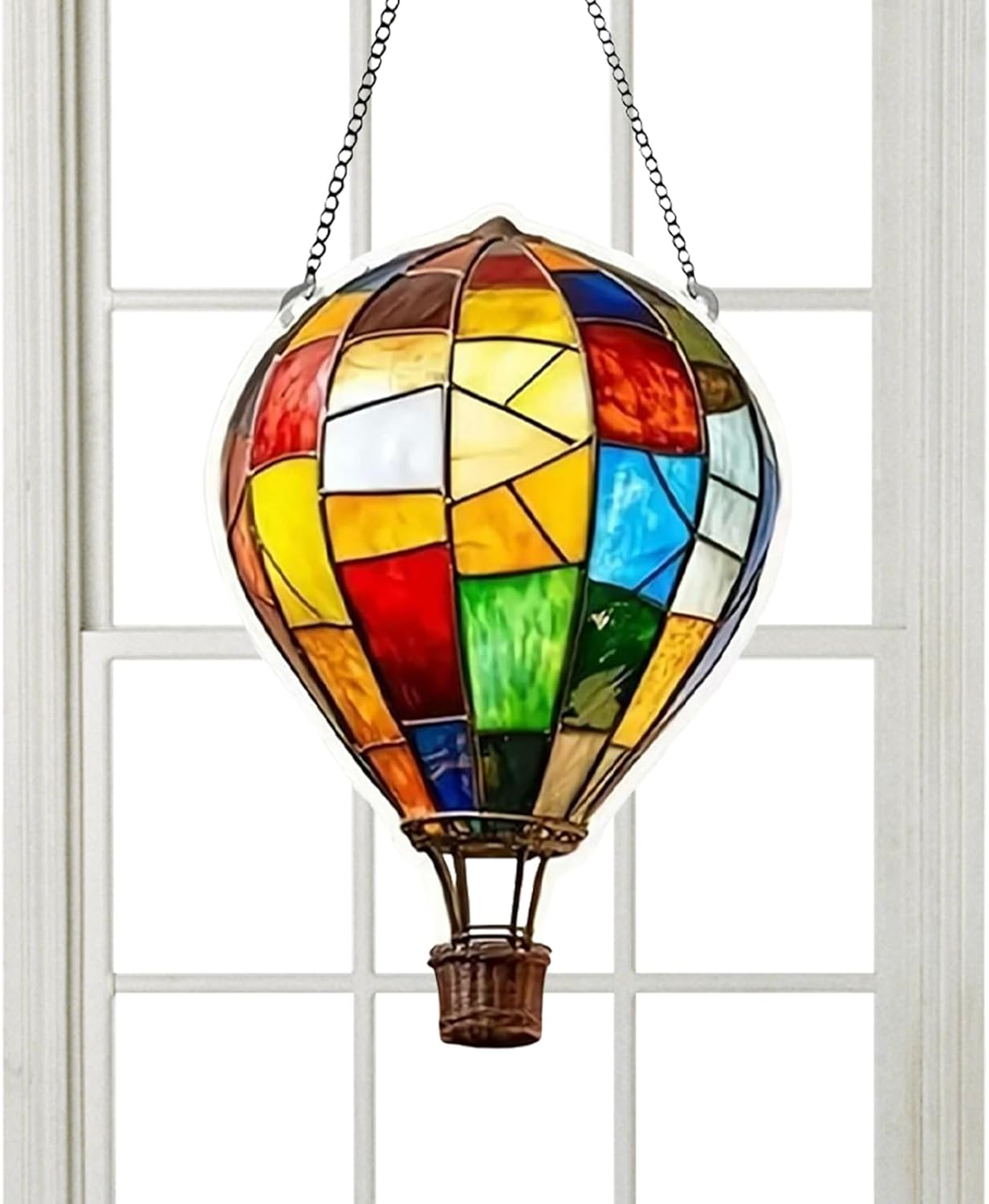 Solar Hot Air Balloon Lantern with Flame, Decorative Flickering Flame Lamp, Decorative Weather-Resistant Hangable Lantern for Yard Porch Patio Wedding Birthday Halloween Christmas image number 2