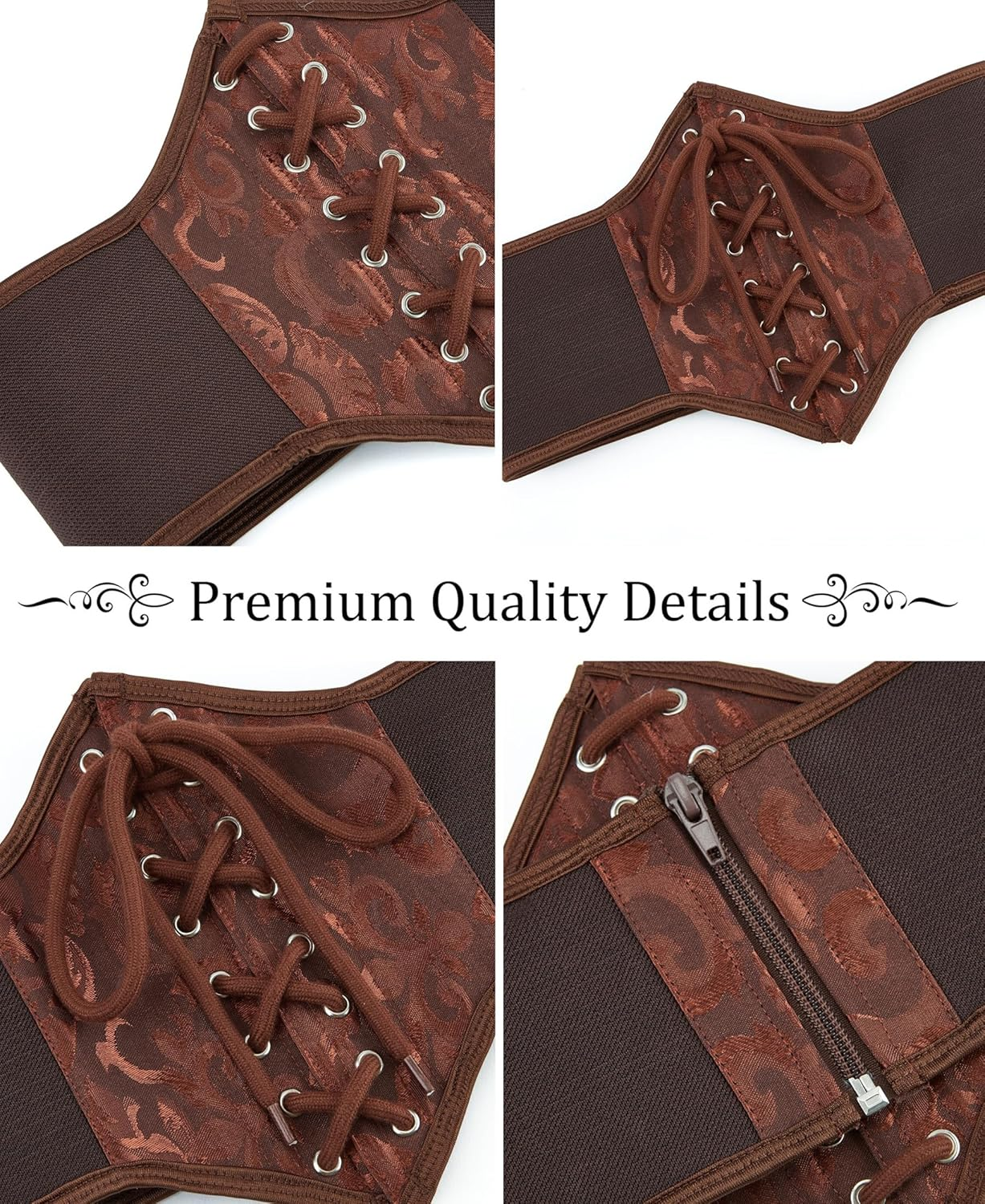 Alivila.Y Fashion Corset Women'S Faux Leather Underbust Waist Belt Corset image number 5