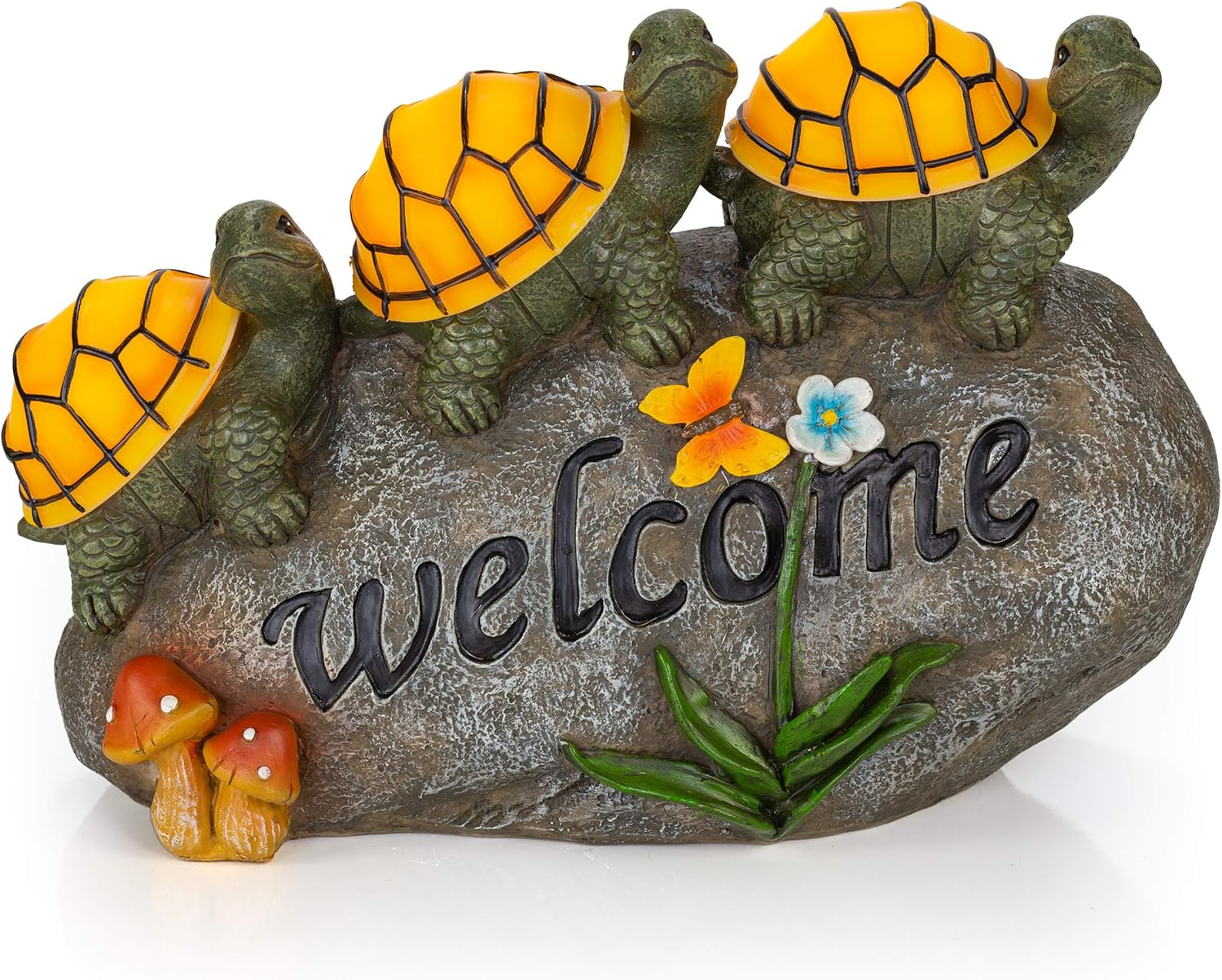 VP Home Welcome Turtles on a Rock Solar Powered LED Outdoor Decor Garden Light image number 5