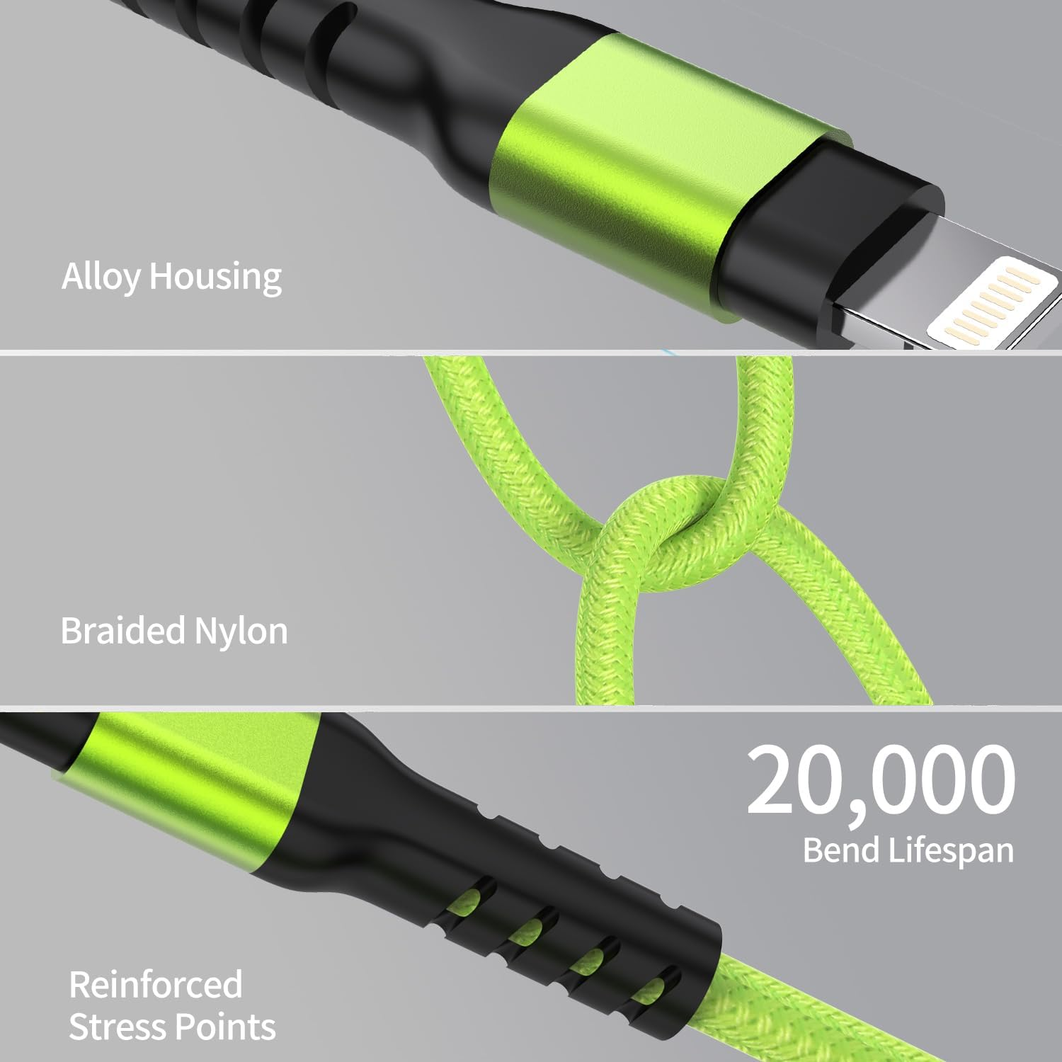 GOPALA Iphone Charger Cord 0.3M, 2Pack Short Lightning Cable for Car Fast Charging Braided USB to Lightning Cable Compatible with Apple Iphone 14 13 12 11 Pro Max 10 8 7 6 Ipad image number 6