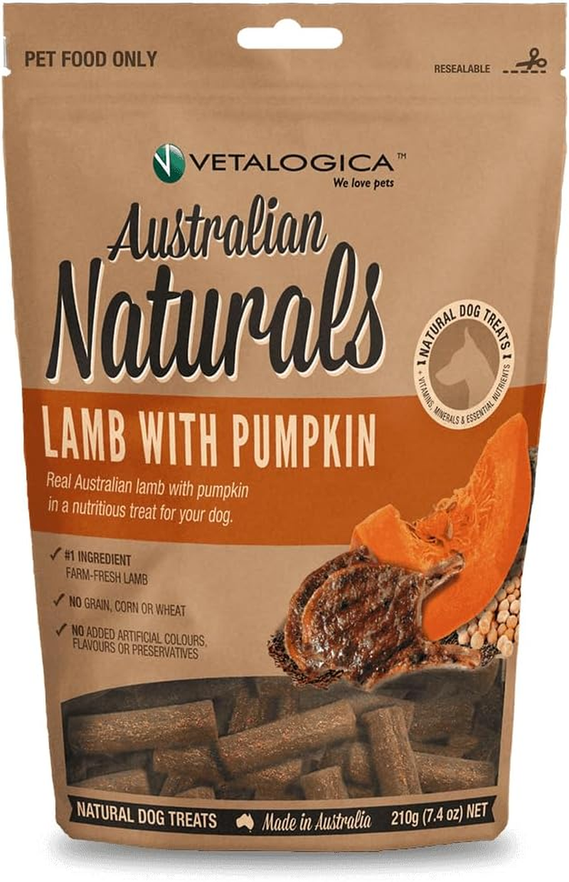 Vetalogica Australian Naturals Grain Free Large Breed Lamb with Pumpkin Treats for Dogs 210 G image number 3