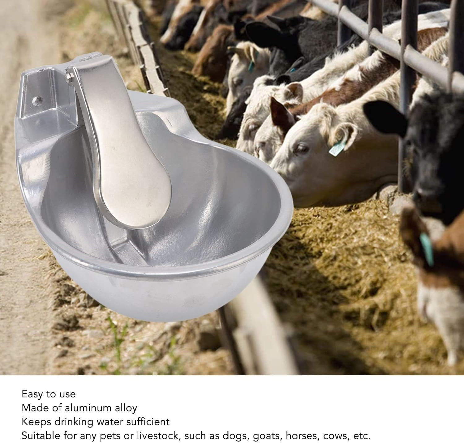 Automatic Water Bowl Dispenser for Dog Large Size Stainless Steel Feeder Self Filling Trough Automatic Livestock Drinking Bowl Aluminium Alloy Thickened Robust Drinking Sink For image number 4