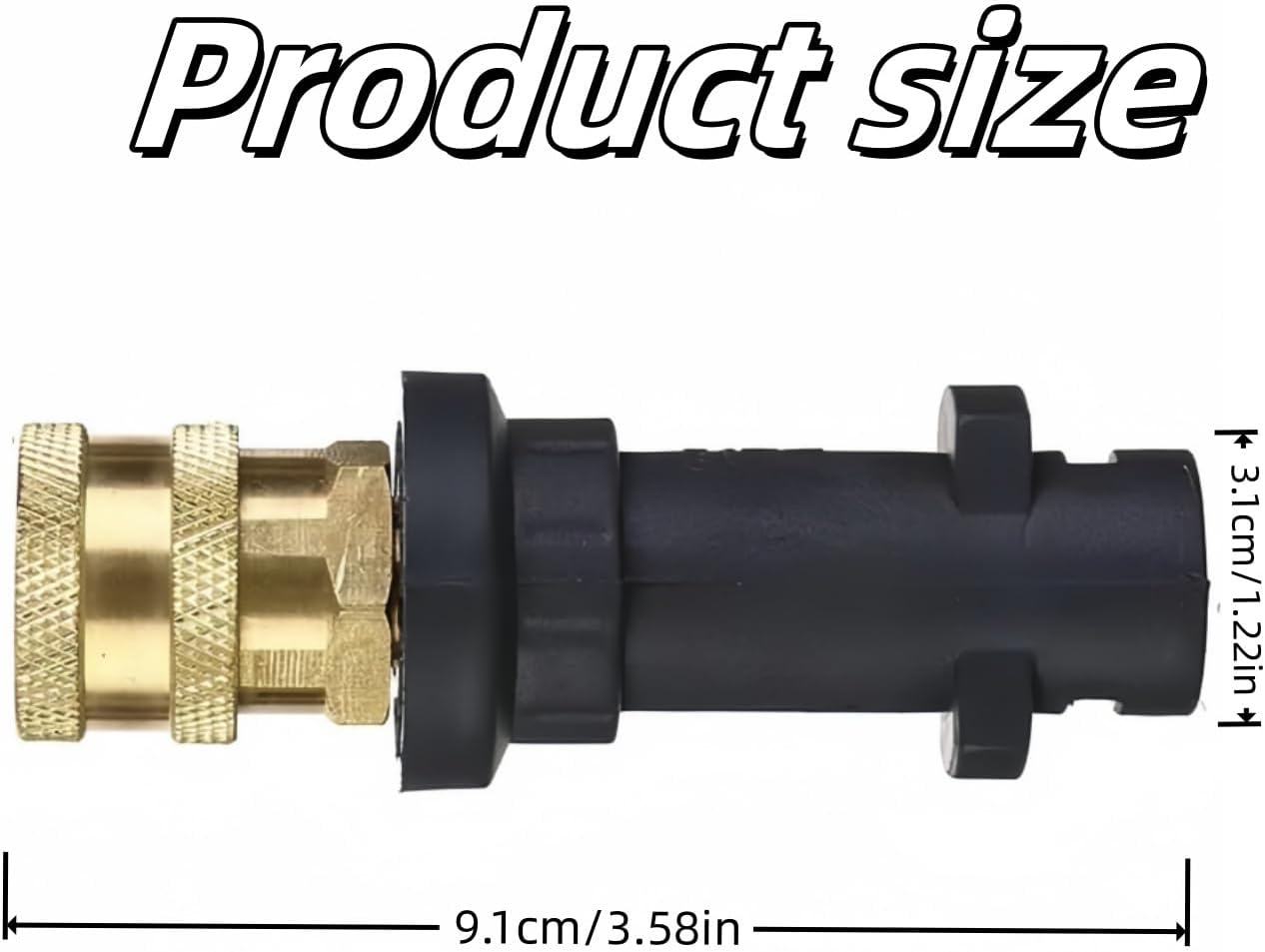 Kastetards High Pressure Washer Gun Adapter,1/4'' Quick Connect Adapter with Brass Female,Foam Gun Parts,With 1 Power Spray Nozzle Tips(Black) image number 5