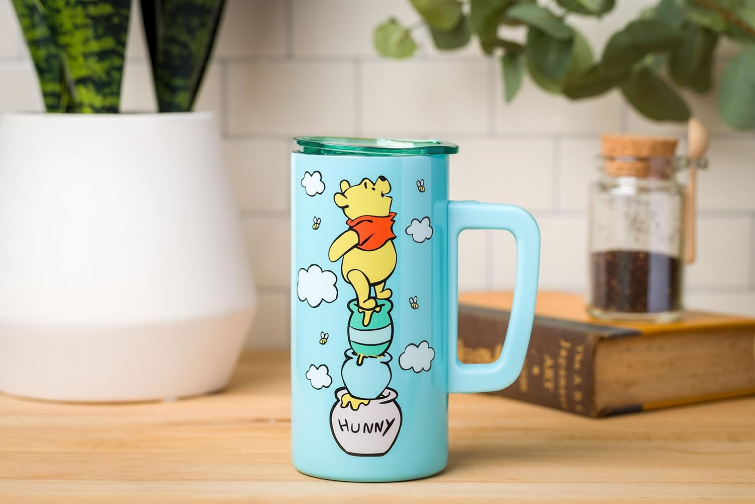 Silver Buffalo Disney Winnie the Pooh Hunny Stack Double Wall Stainless Steel Coffee Mug with Handle, 15 Ounces image number 4