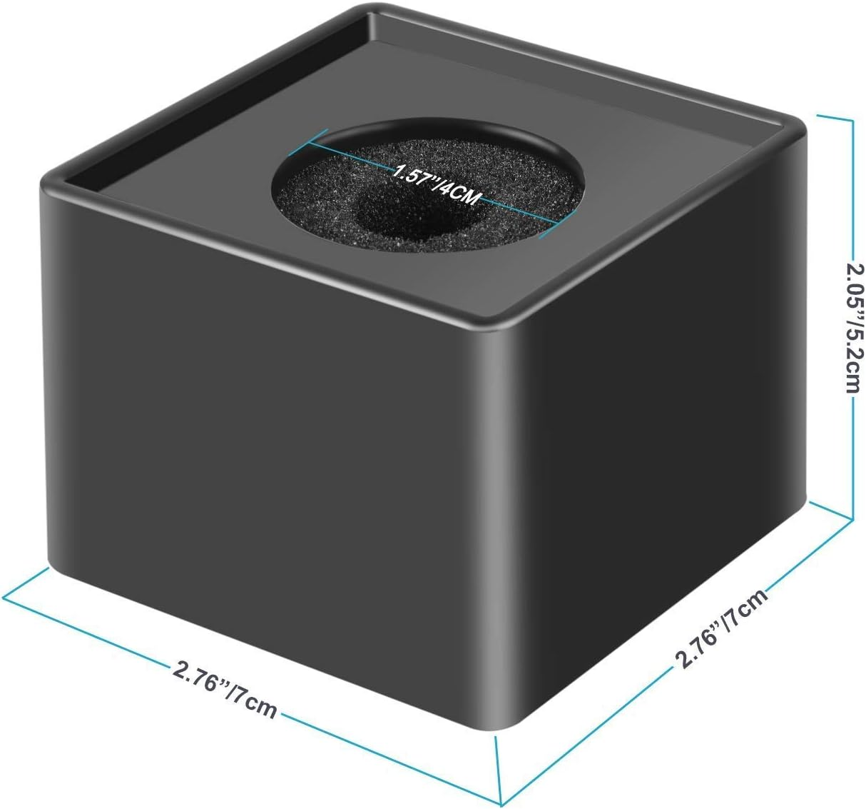 Onwon 2 Pieces Portable Square Cube Shaped Interview Mic Microphone Flag Station Logo Superior ABS Material, Black and White image number 4