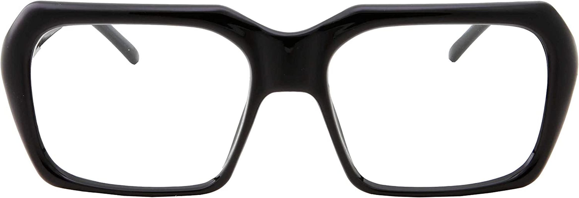 XL Oversized Black Nerd Clear Glasses - Men and Women - Square Costume image number 4