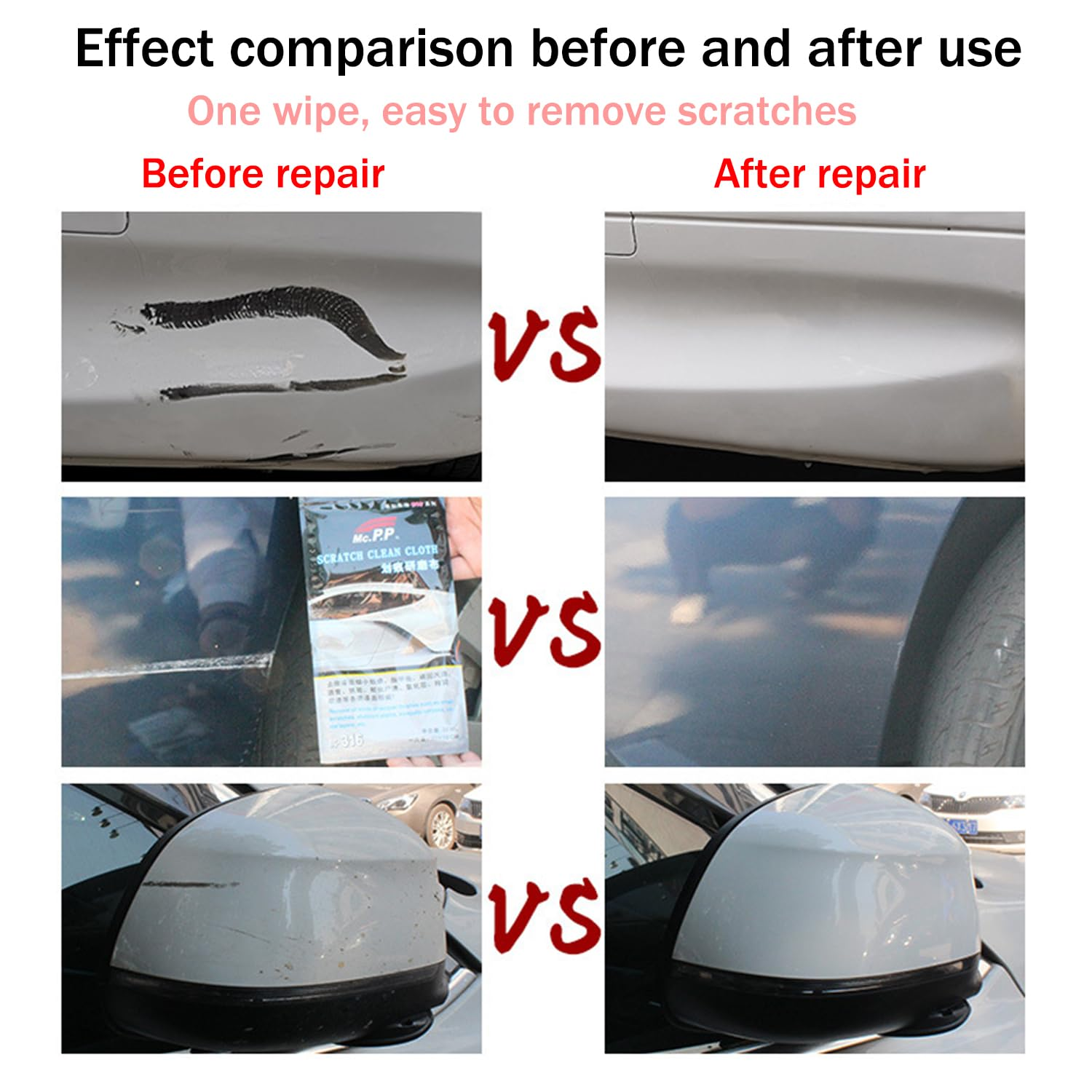 Nano Sparkle Cloth, 6 Pcs Magic Cloth for Car Paint Scratch Repair, Multi-Purpose Surface Slight Scratch Removal and Polishing image number 1