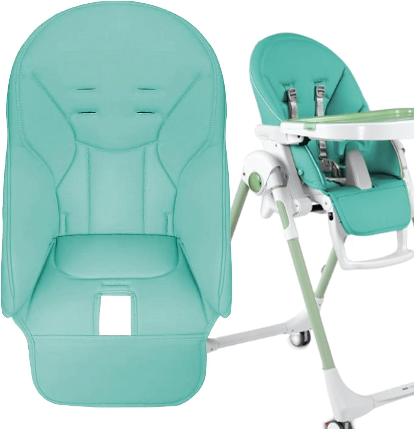 Baby High Chair Cushion, Kids Highchair Insert Pad, Pu Leather Cover for Baby Chairs, Children Dining Seat Padding Cover, Portable & Comfortable