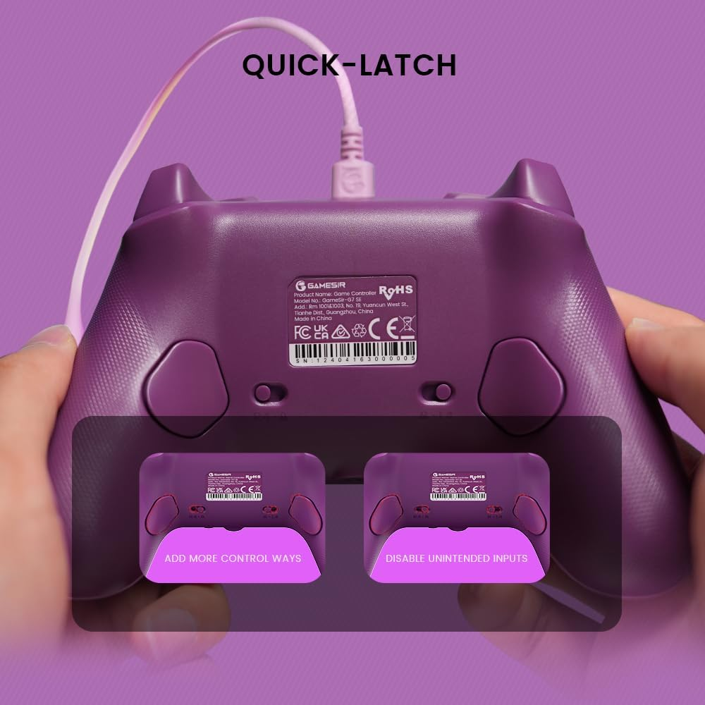 Gamesir G7 SE Wired Controller for Xbox Series X|S, Xbox One & Windows 10/11, Plug and Play Gaming Gamepad with Hall Effect Joysticks/Hall Trigger, 3.5Mm Audio Jack （Purple) image number 2