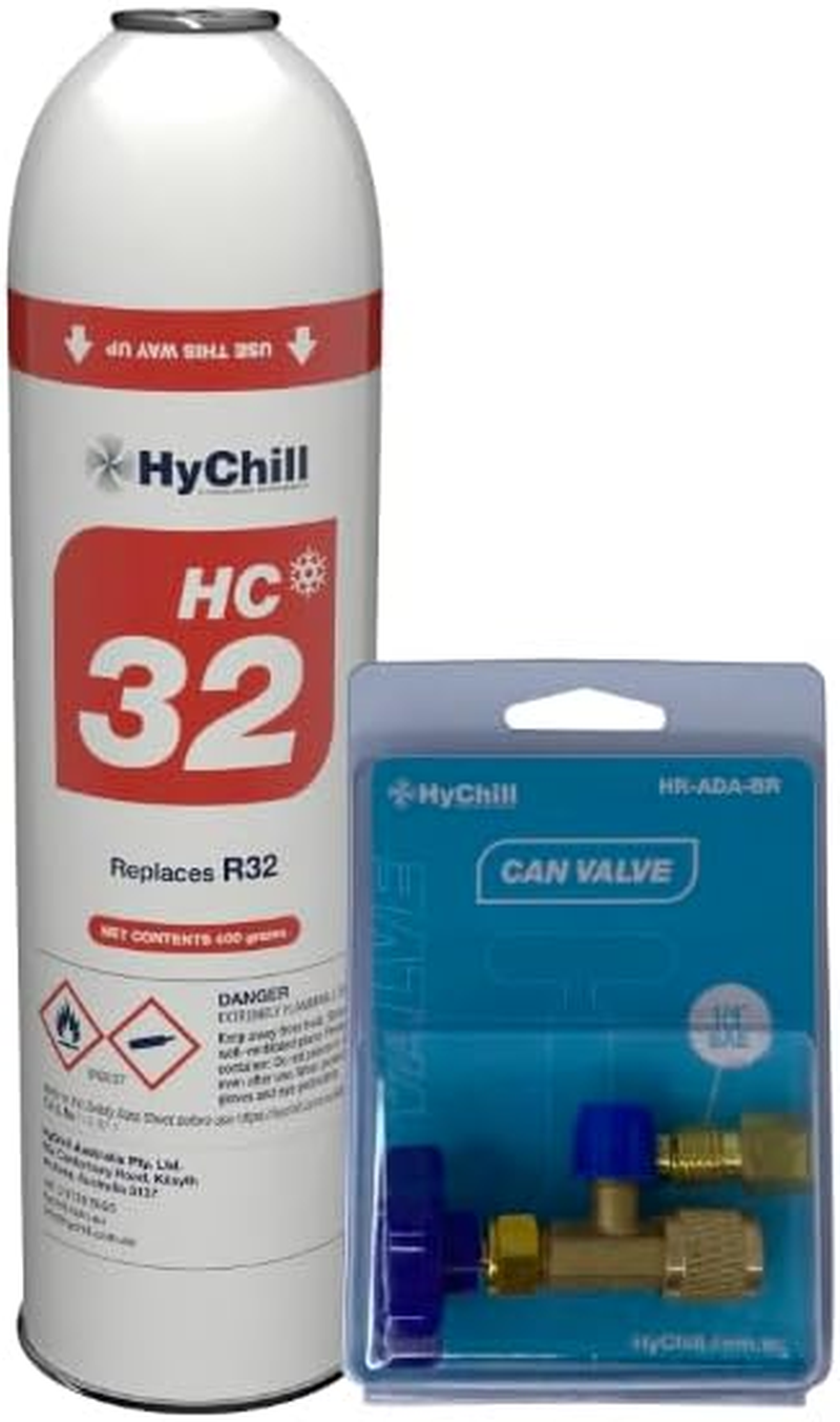 HYCHILL HC32 Low GWP Hydrocarbon Refrigerant 400G Can and Can Valve