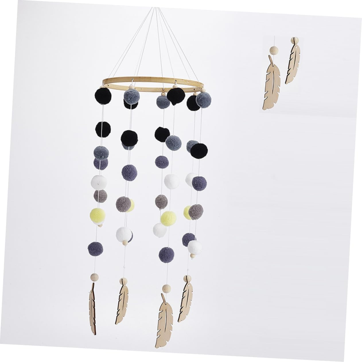 Hairball String Pendant Wall Hanging Decor Grey Adorable Livingroom Hangings Wall Ornament for Home Shop for Cottagecore Decor