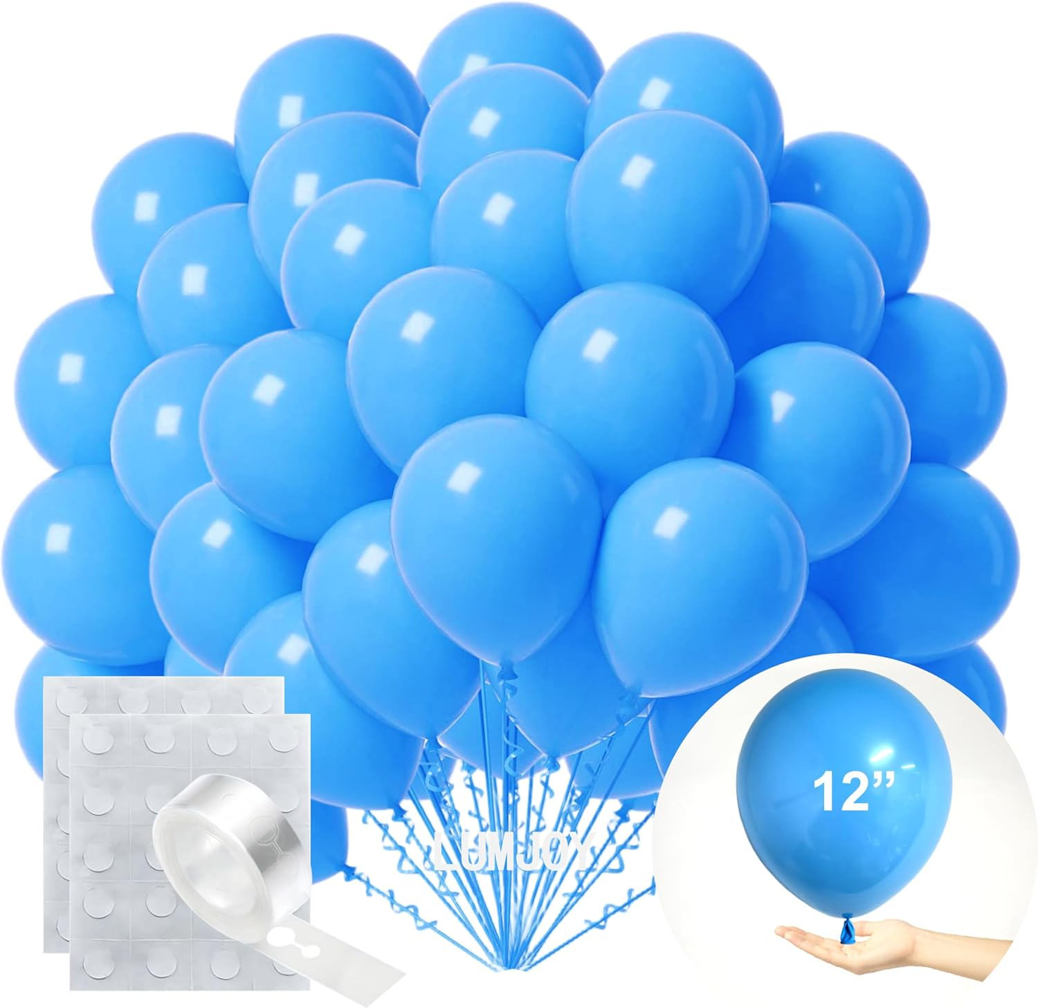 Lumjoy Matte Orange Latex Balloons 50Pcs 12 Inch 30Cm Decorative Helium Balloon with Strip and Sticker for Birthday Baby Shower Wedding Engagement Graduation Festival Party Decorations