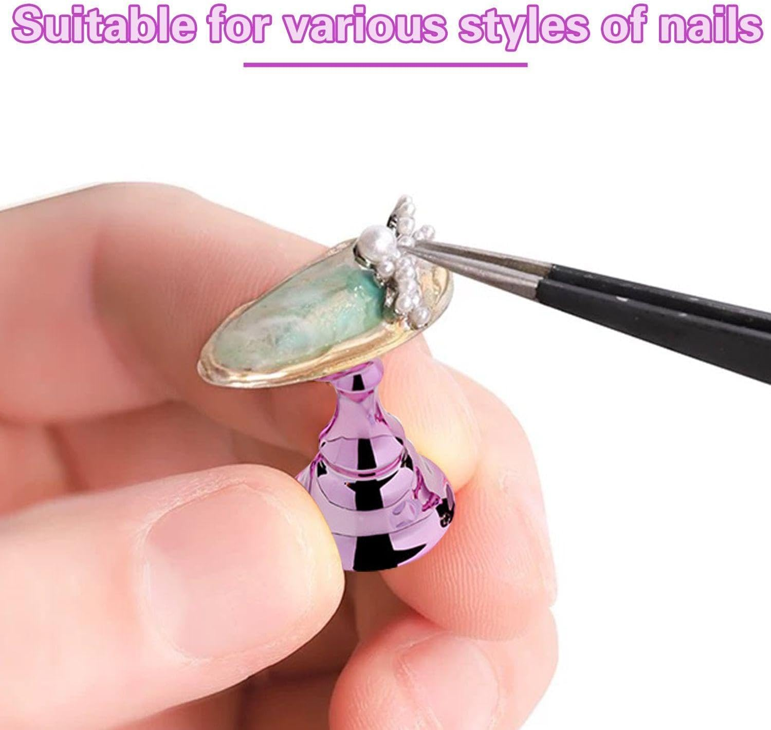 3 Piece False Nail Display Stand Manicure Practice Base Acrylic Nail Stand Manicure Accessories image number 5