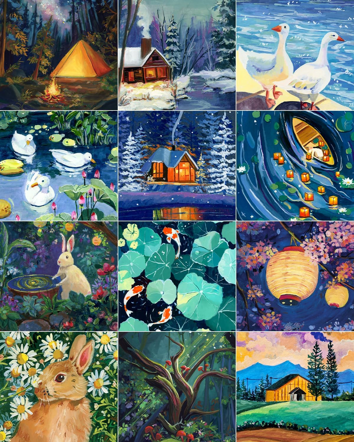 ARTDOT 12 Pack 5D DIY Diamond Art Kits for Adults, Licensed Diamond Painting Kits with Accessories and Tools for Home Wall Decor (12 by 16 Inch) image number 2