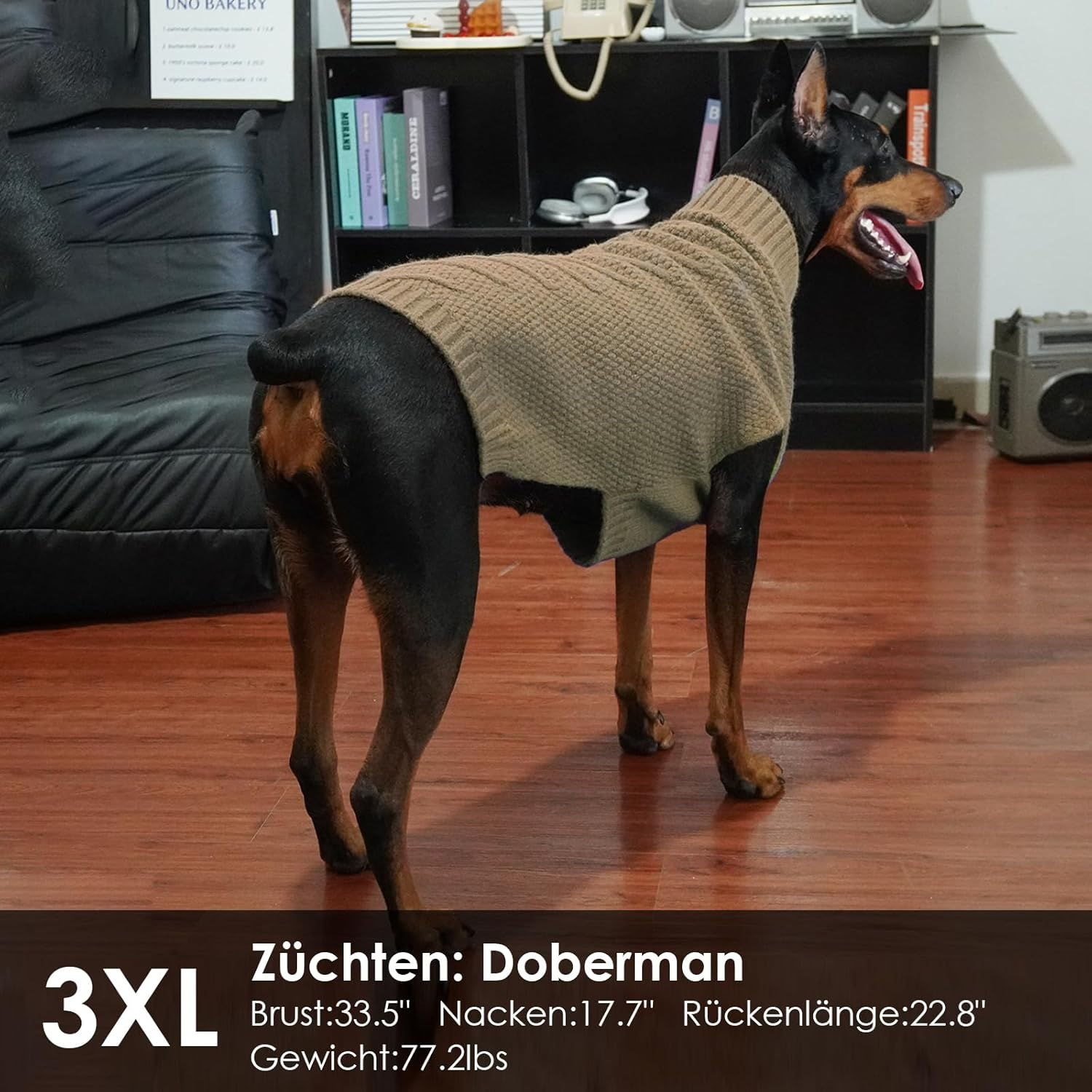 Katzinst Dog Jumper, Knitwear, Dog Clothes, Warm Dog Clothes for Medium and Large Dogs, Jumper Pet Coat for Cold Winter, Warm Winter Clothing for Labrador - (M-4XL) image number 6