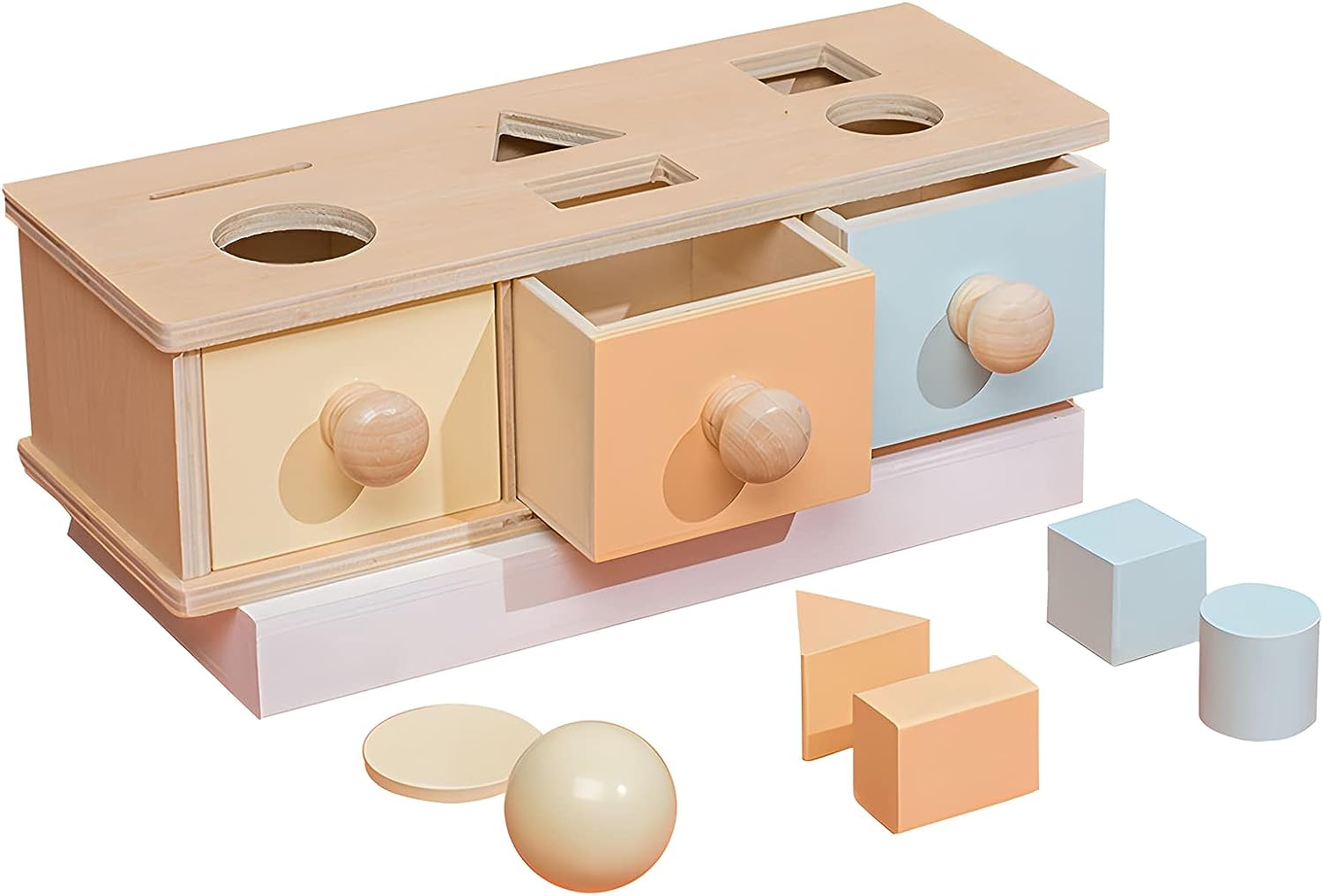 Montessori Permanent Box, 3-In-1 Montessori Toys Coin Box, Montessori Toys 6-12 Months (A) image number 1