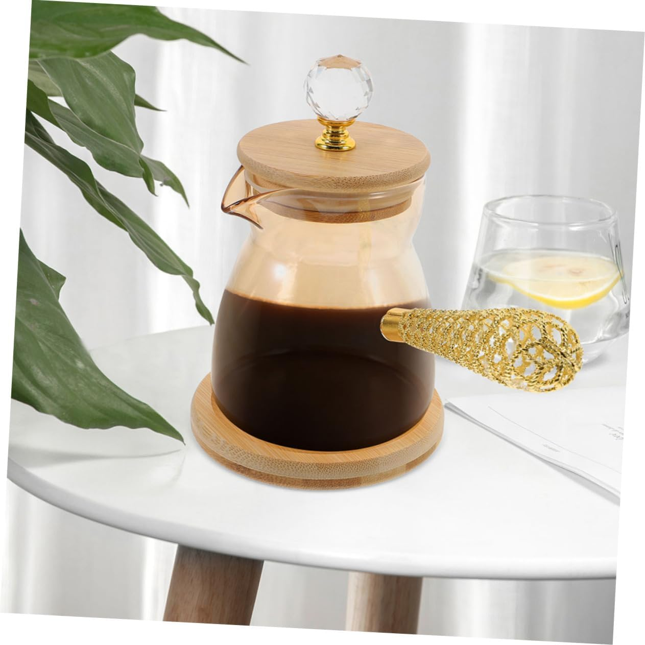 INOOMP 2Pcs Glass Turkish Coffee Maker Pot Side Handle Glass Teapot Small Milk Kettle for Home Kitchen Brew Tea image number 3