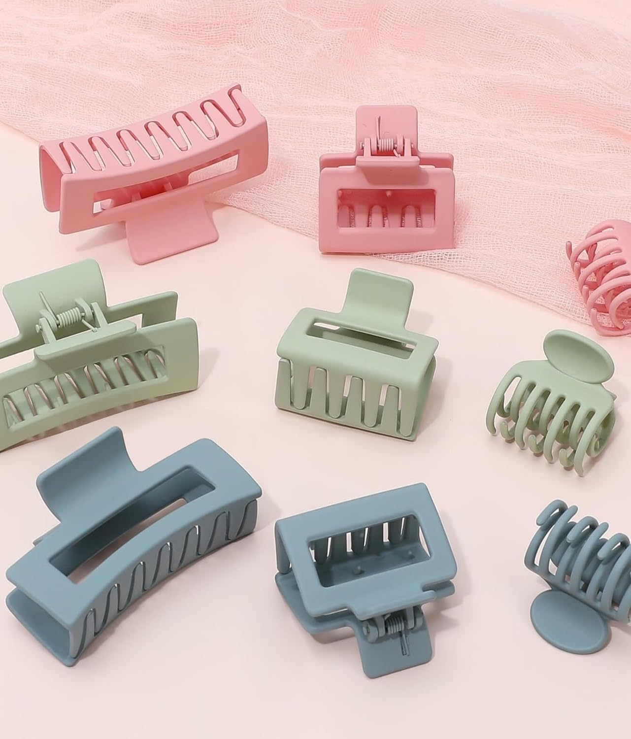 Pack of 9 Hair Clips, 3 Style Non-Slip Hair Clips Hair Clips for Women Girls Claw Clip Hair Clips Set for Thin Thick Small Hair (9 Pieces Pattern A) image number 2