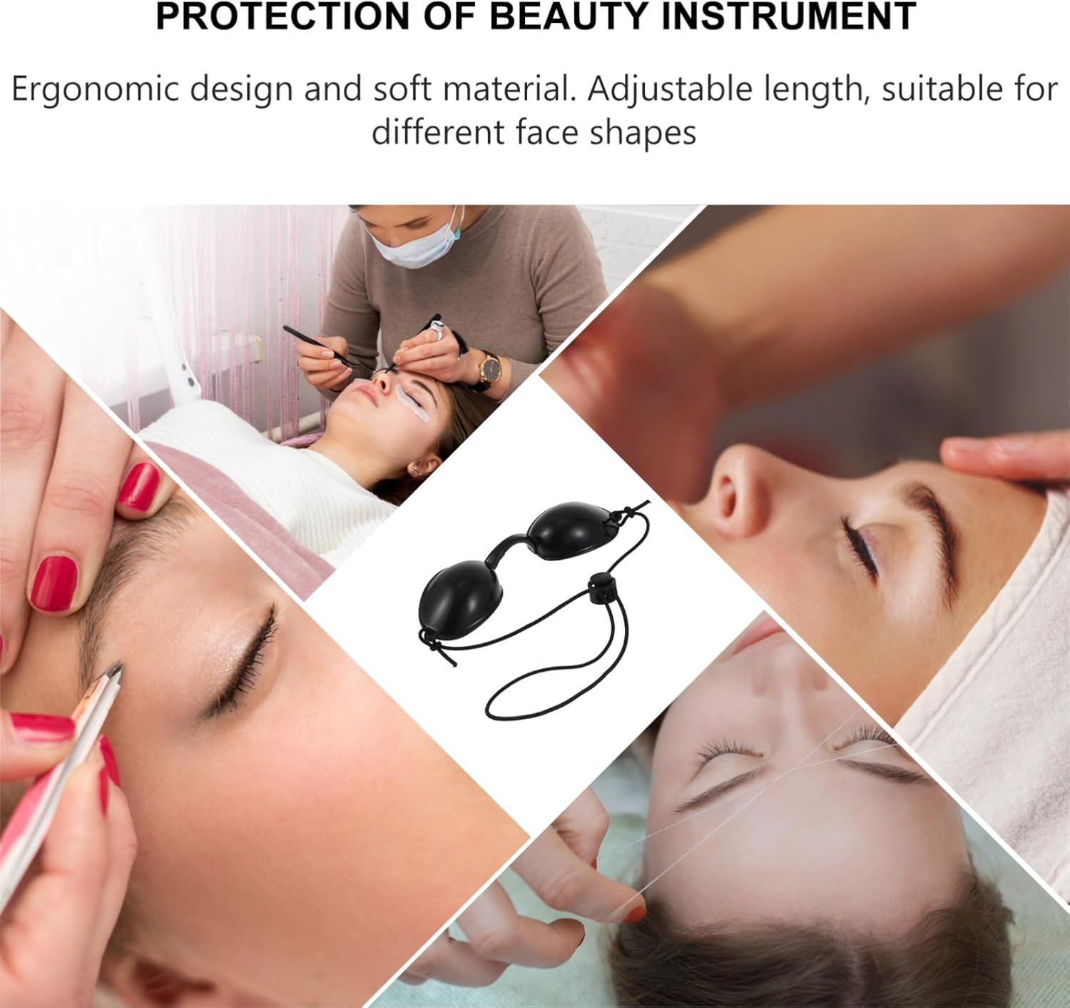 Baluue Tanning Goggles Eye Protection Glasses Flexible Tanning Eyeshields Eyeshields Individual Tanning Eye Protection Silicone Goggle for Men Women, Black image number 1