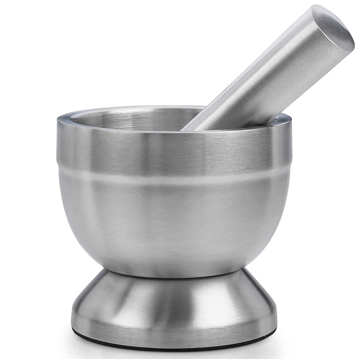 Pill Crusher - 304 Food Grade Stainless Steel Mortar and Pestle Medicine Grinder Set - Non-Slip Splitter to Easily Crush Medicine Pills Tablets Vitamins to Fine Powder for Adults, Seniors, Dogs, Pets image number 3