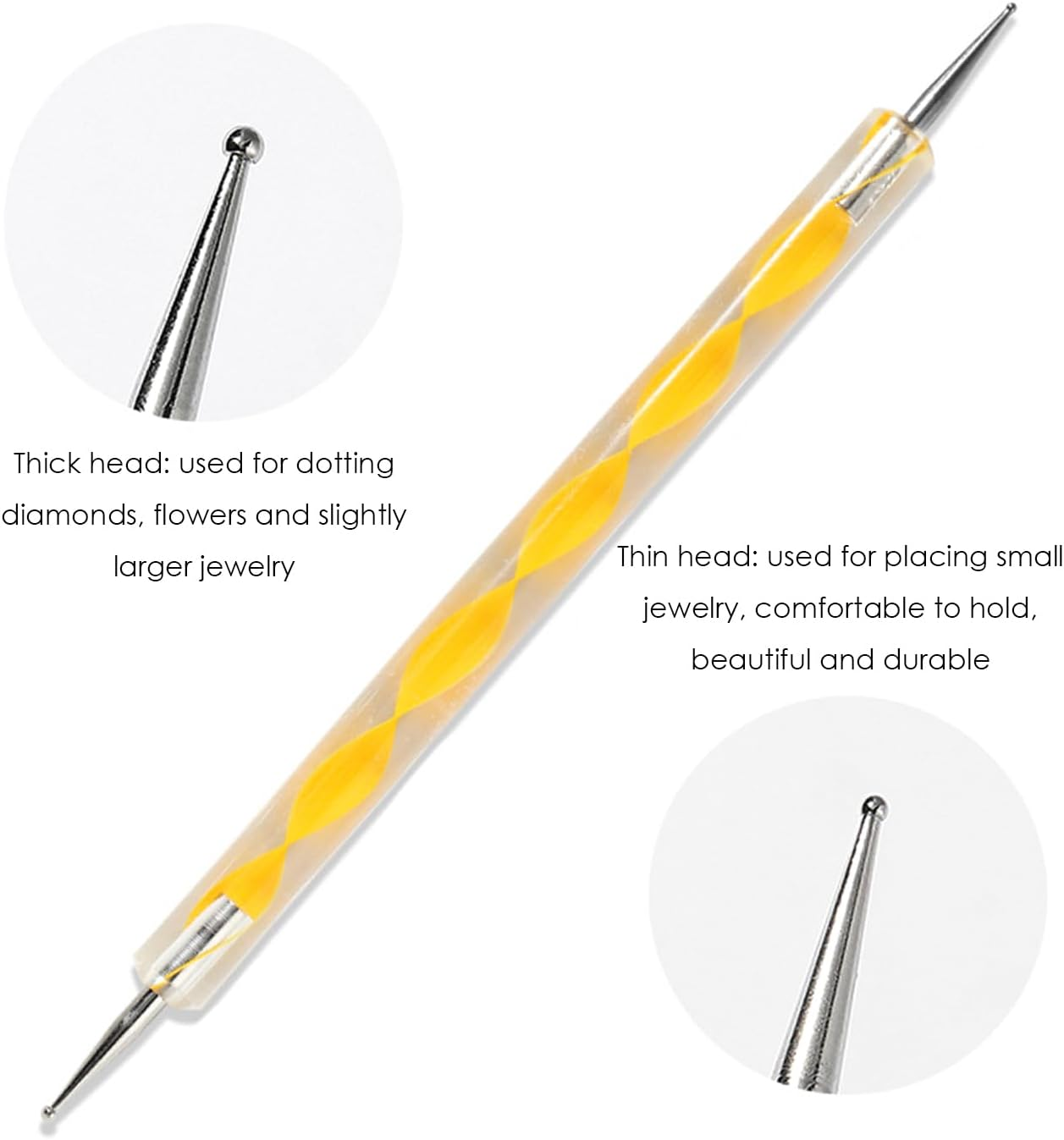 10 Nail Art Point Drill Pens and 3 Drawing Pens, Double Headed Nail Art Beauty Accessories, Finger Painting Point Flower Tools, Acrylic Indentation Pens image number 4