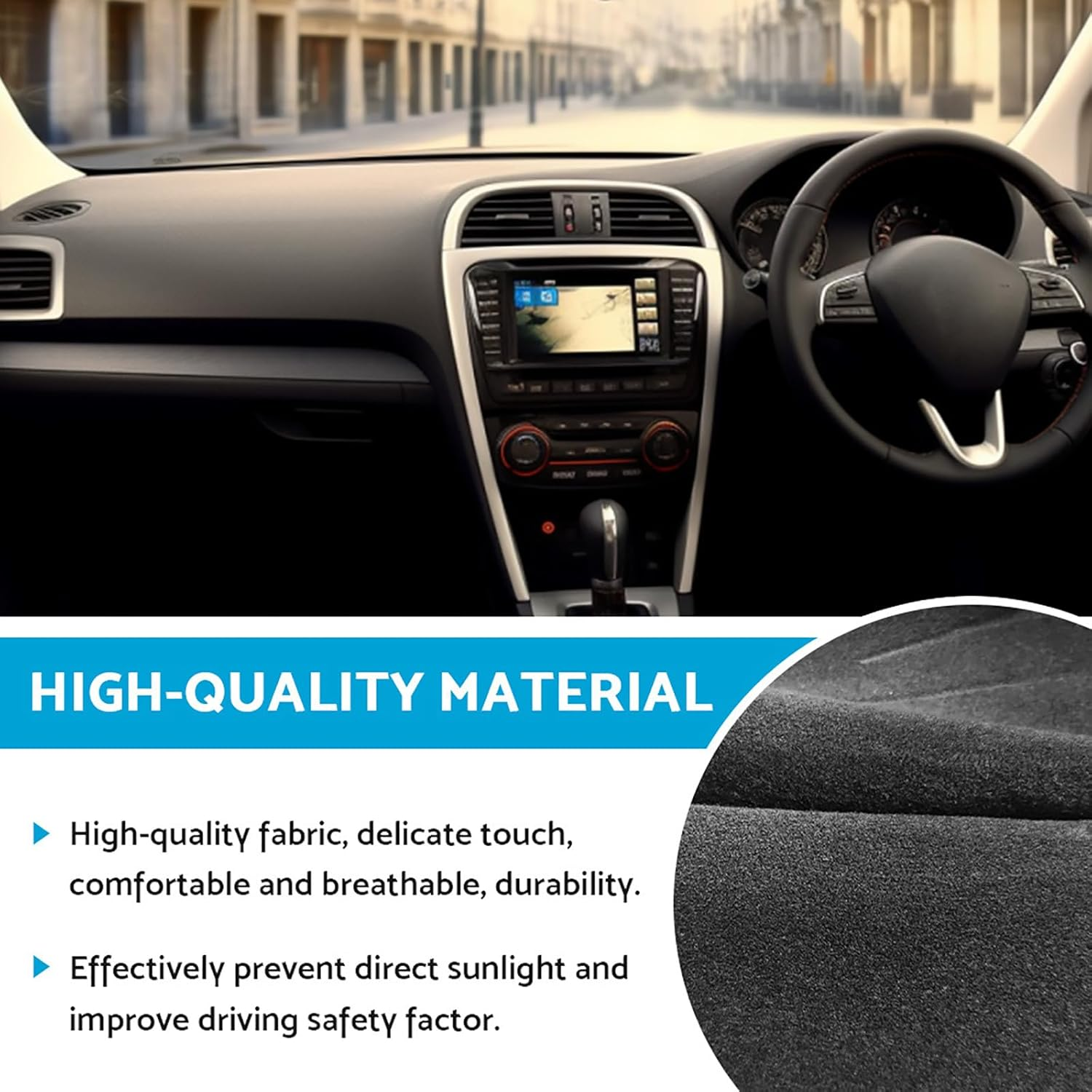 MAX COOL Non-Slip Dash Mat Suitable for Hyundai Ix35 2010-2015 Dashboard Cover Black image number 5