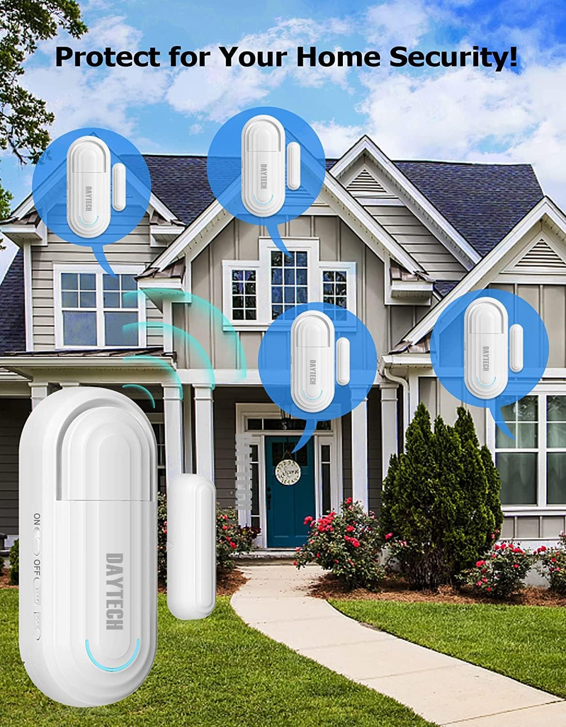 DAYTECH Door Alarm Sensor Volume Adjustable Door Open Chime 0-120 Db Window Alarm with 4 Modes for Kids Safety Dementia Patients Home Security, 1 Pack image number 6