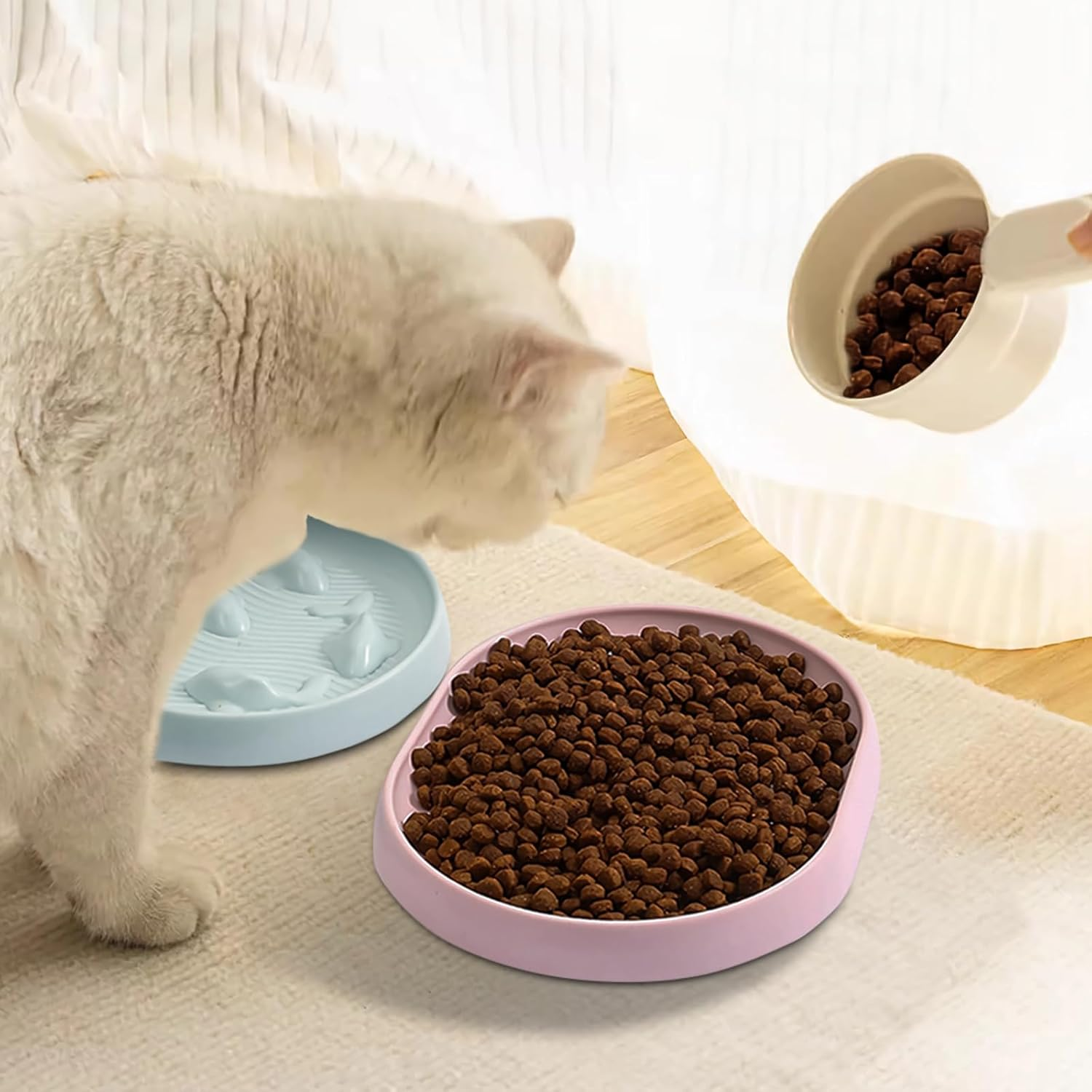 MEGAVOW Pack of 2 Dog Bowls, Slow Feeder, Interactive Pet Feeding Bowl, Slow Feeding Dog Bowl, Cat Bowl, anti Sling Bowl, Slow Feeder for Dogs and Cats, Reduces Swallowing and Overeating image number 1