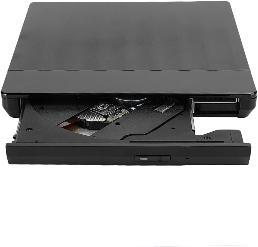 USB 3.0 External DVD Drive for Computer Laptop Notebook External Optical Drive DVD Writer PC Accessory Type-C Black for Windowsxp (Black) image number 1