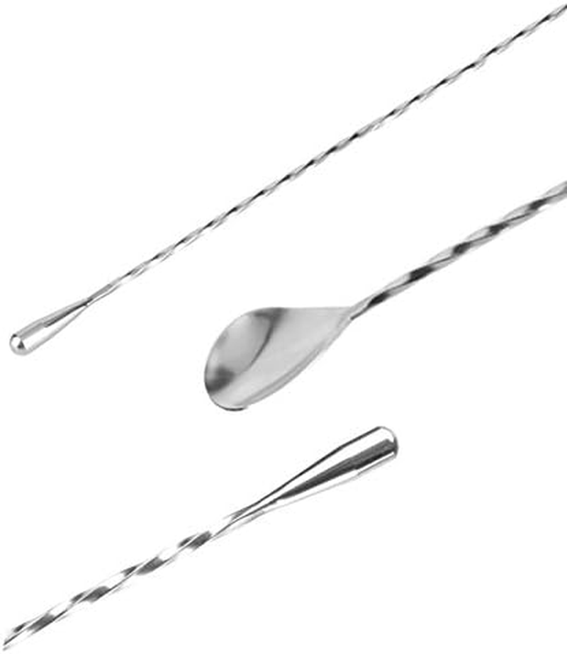 Purefold 15.7 Inches (40 CM) Stainless Steel Bar Spoon, Bartender Cocktail Shaker Cocktail Mixing Spoon,Spiral Pattern image number 2
