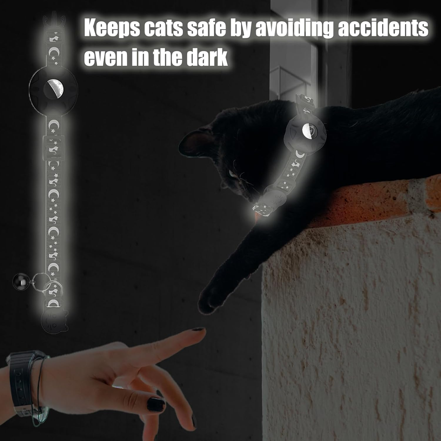 Airtag Cat Collar with Bell, Airtag Cat Collar, Reflective Cat Collar, Collar with Safety Buckle, Personalised Cat Collar with Airtag Holder for Kittens, Puppies image number 6