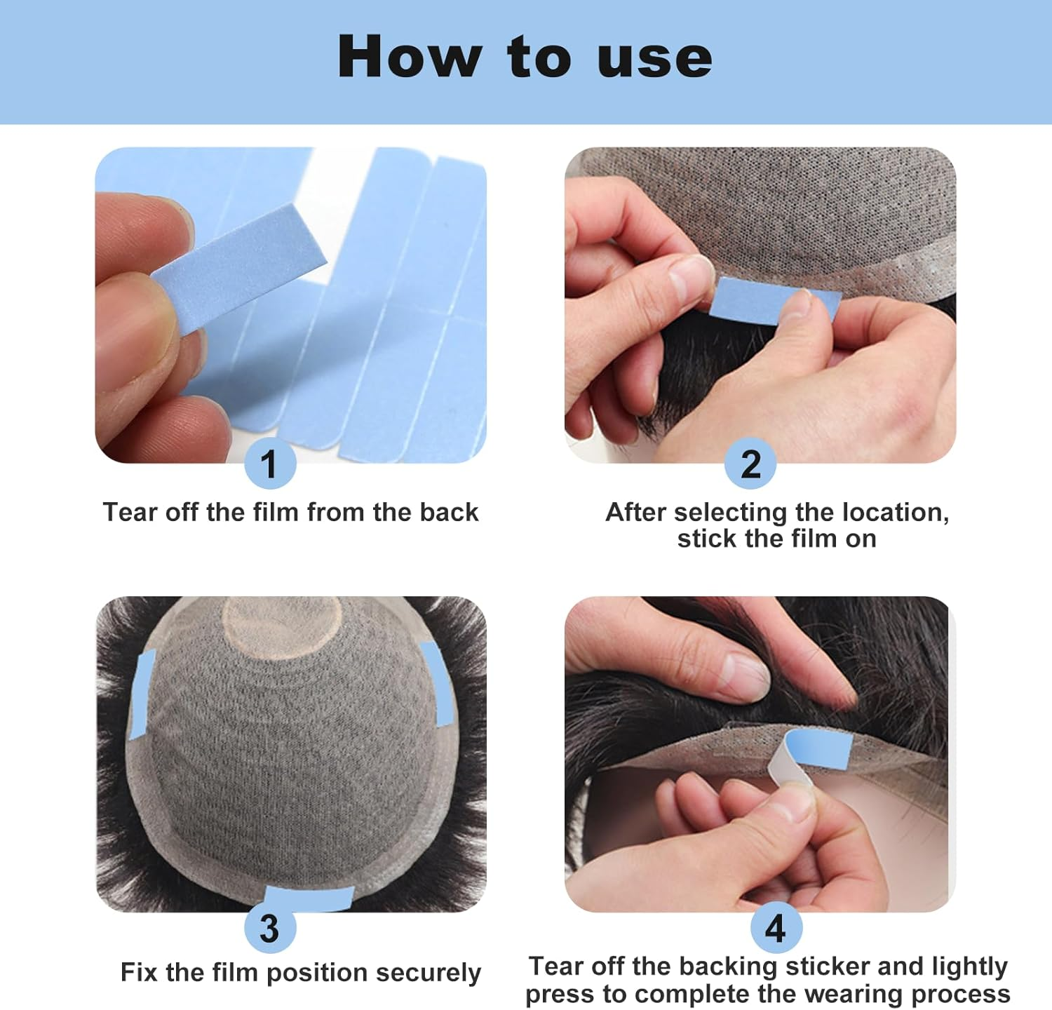 216 Pcs Hair Extension Tape, Wig Tape, Double-Sided for Hair Extensions, Strong Adhesive Tabs for Seamless Bonding, No-Residue Replacement Tape, Ideal for Professional Use, 3.8Cm X 1.1Cm image number 1