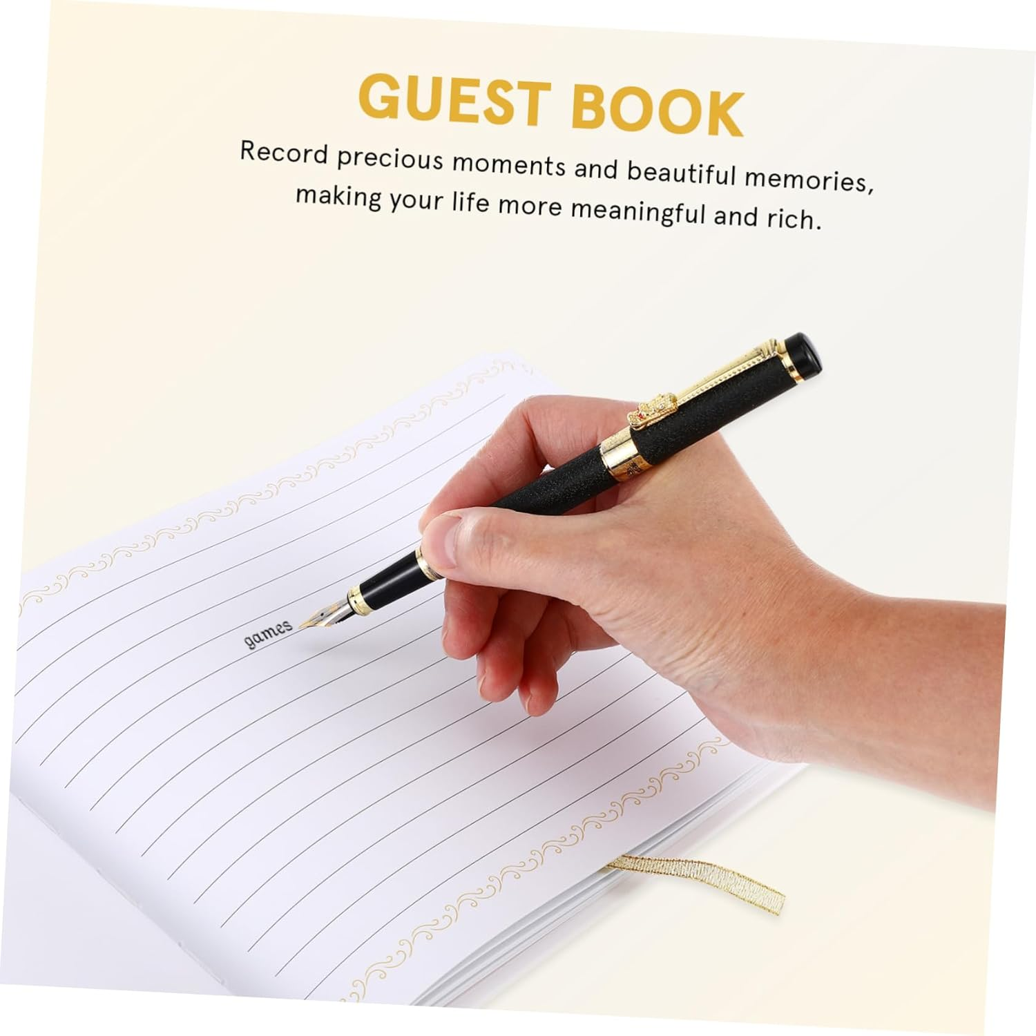 PRETYZOOM Wedding Guest Book Album Elegant Foil Design for Special Events Material for Weddings Birthdays and Home Gatherings Cherished Memories Captured image number 1