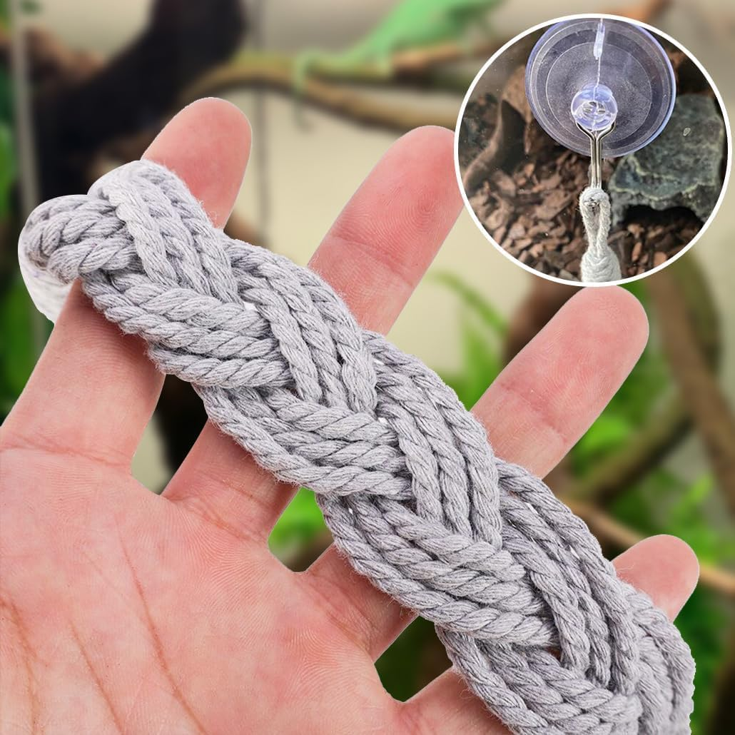 2Pcs Hermit Crab Climbing Rope,Hermit Crab Climbing Jute Rope,Hermit Crab Jute Rope with Suction Cup Hooks,Hermit Crab Rope Hermit Crab Climbing Jute Rope with Hooks,Hermit Crab Climb Rope with Hooks image number 1