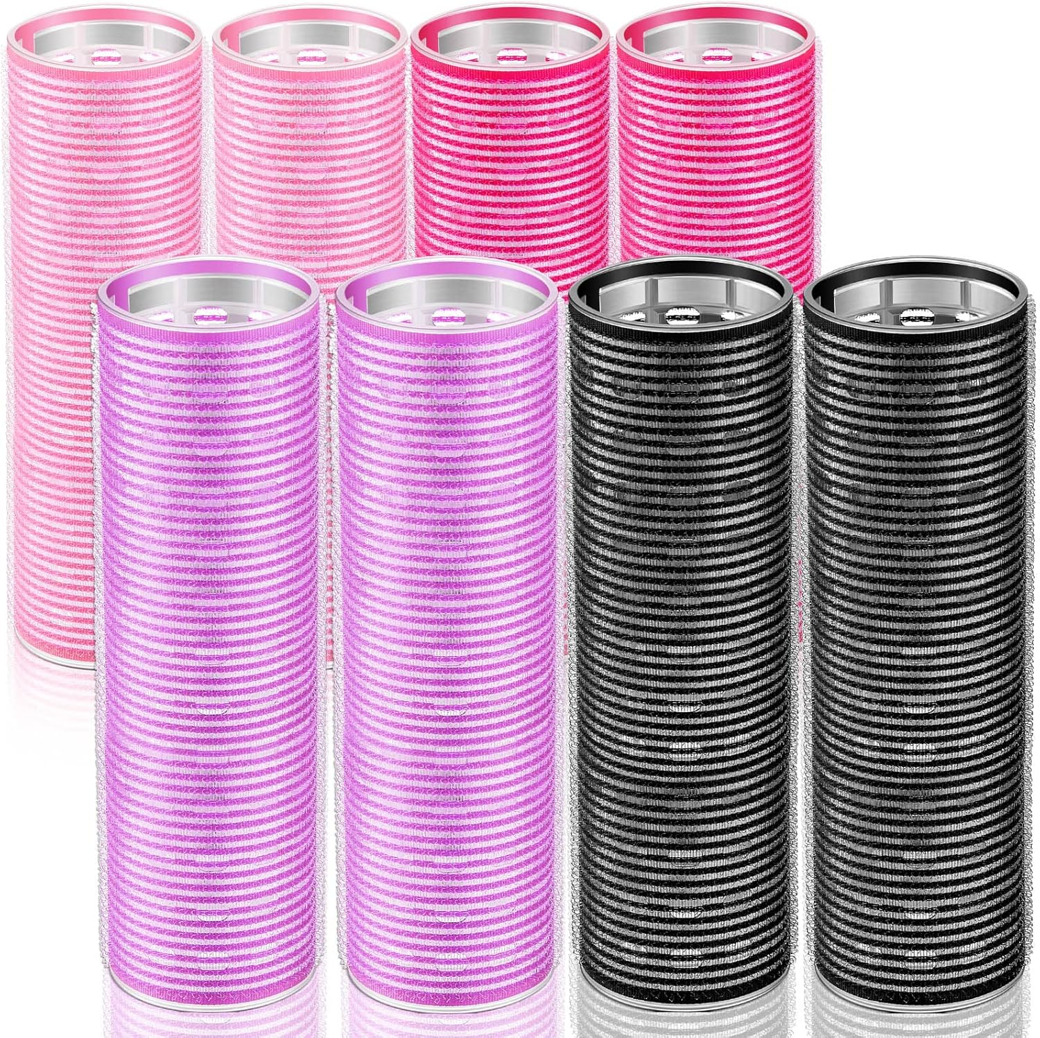 WILLBOND 8 Pcs Long Hair Rollers for Bangs Aluminum Core Curlers Thermal 4.1 X 1.2 Inch Self Grip Roller for Long and Medium Jumbo Hair Women Hairstyle image number 3