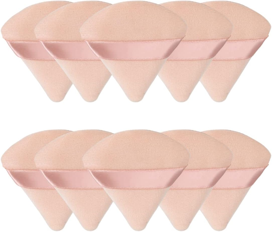 6Pcs Triangle Powder Puff,Soft Velour Face Makeup Sponge Powder Puffs,Loose Powder Cosmetic Foundation Mineral Powder Wet Dry-Black/White