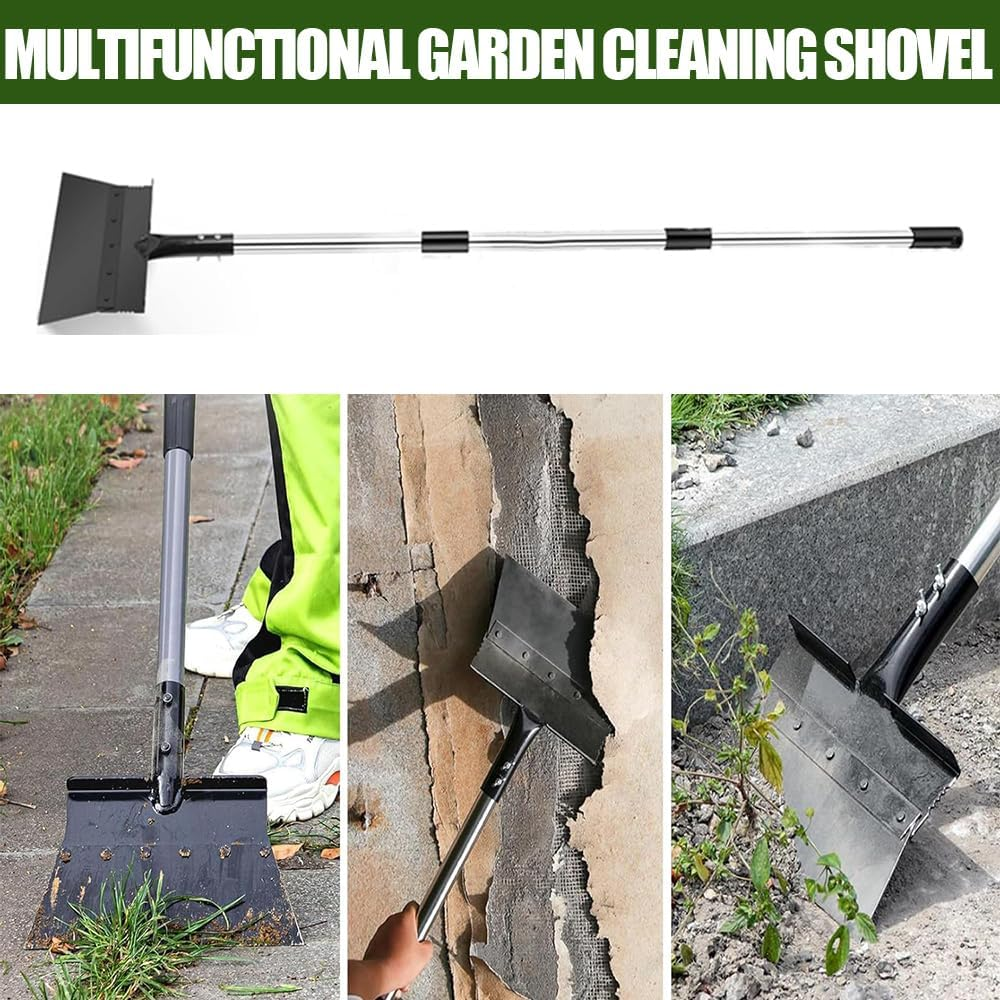 Multi-Purpose Garden Cleaning Shovel with Adjustable Handle, Heavy-Duty Steel Flat Shovel, Gardening Scraper, Cleaning Scraper for Mowing and Cleaning, Snow Removal and Ice Shoveling image number 3