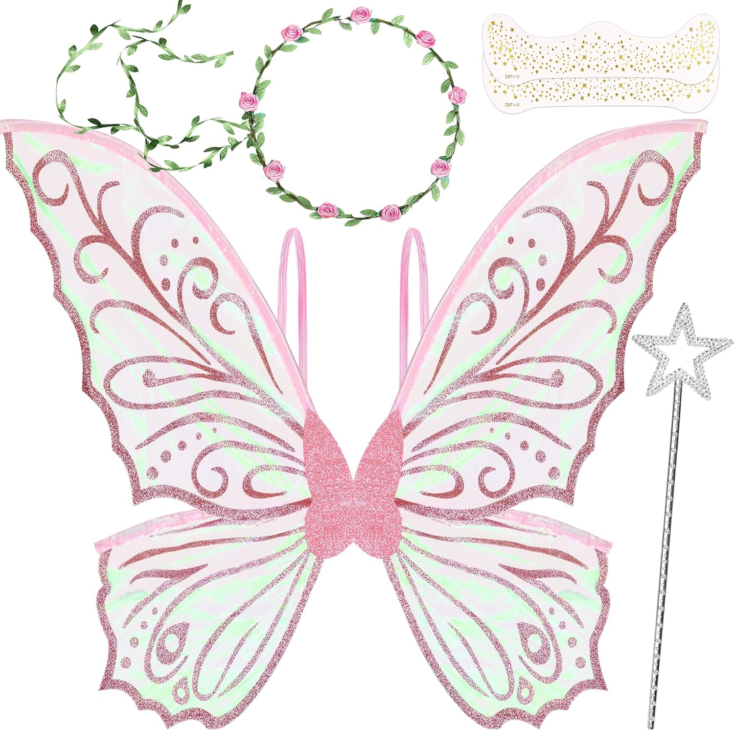 Fairy Wings for Adults, Fairy Costume for Women Girls, Butterfly Angel Wings Halloween Costume Christmas Favor Wedding