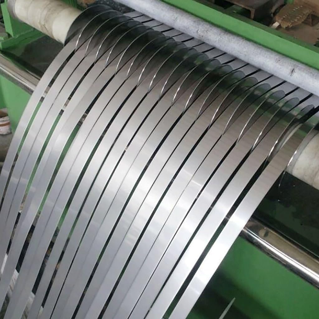 Metal Foil Sheets, 5M 301 Stainless Steel Thin Plate Narrow Foil Strip Roll, for Hardware Manufacturing Metal Sheet Plates Tool Parts(Thickness 0.1Mm,Width 5Mm)