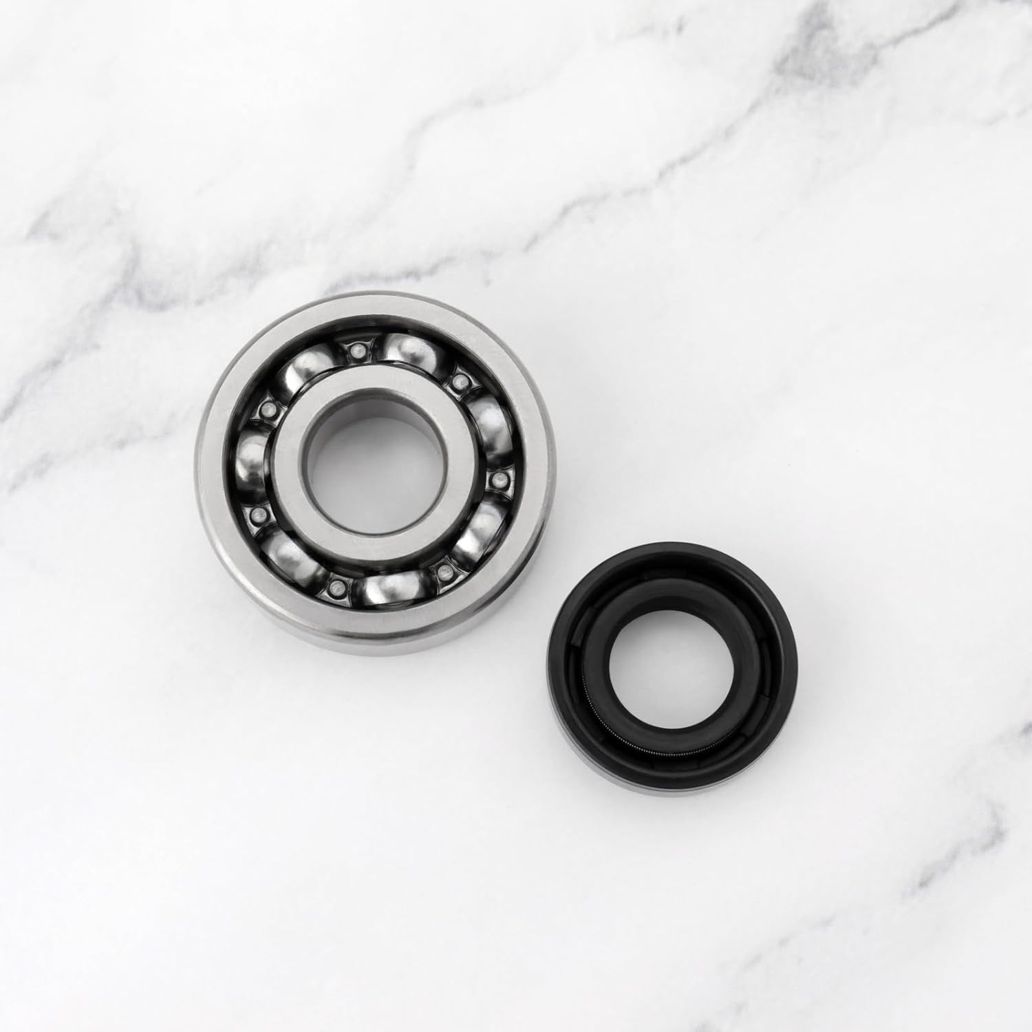 Emagtech 2Set Crankshaft Bearings and Shaft Seals Compatible with Stihl BG56 BG66 BG86 SH56 SH85 SH86 Main Bearing Seal Rebuild 9503 003 0246 image number 2