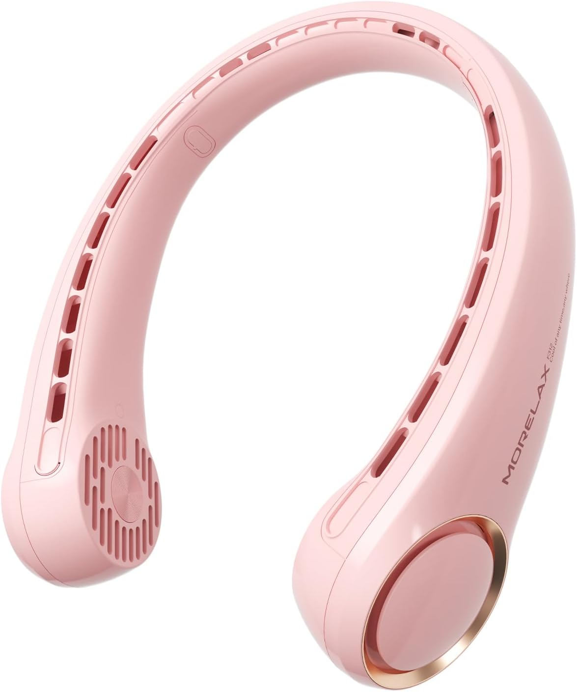 Morelax Neck Fan, USB Rechargeable Personal Fan, 3 Speeds Adjustable, Large Air Outlet Powerful Strong Wind, Adjustable, 360&deg; Cooling, Super Quiet, No Blade Design, No Hair Twisting, Small (Green)