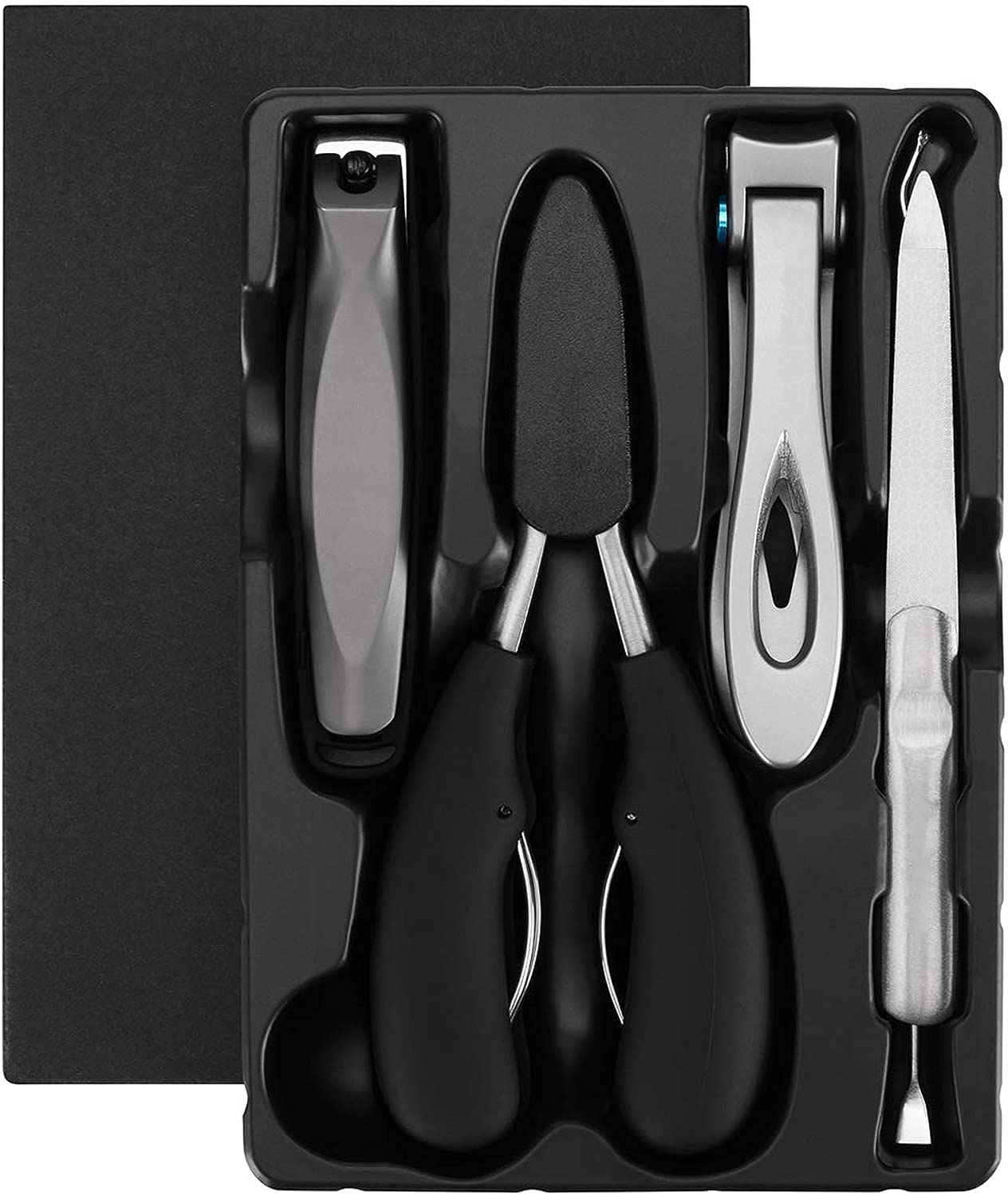 Large Nail Clippers Pedicure Set of 5, Stainless Steel Nail Clipper Manicure Set, Sharp Toenail and Fingernail Clippers Kit for Thick Nails and Ingrown Toenail for Men Women Baby image number 4