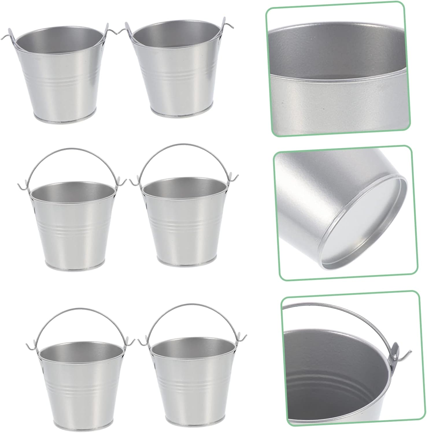 MERRYHAPY 6Pcs Iron Bucket Planting Pot Pot for Flowers Iron Flower Garden Supplies image number 4