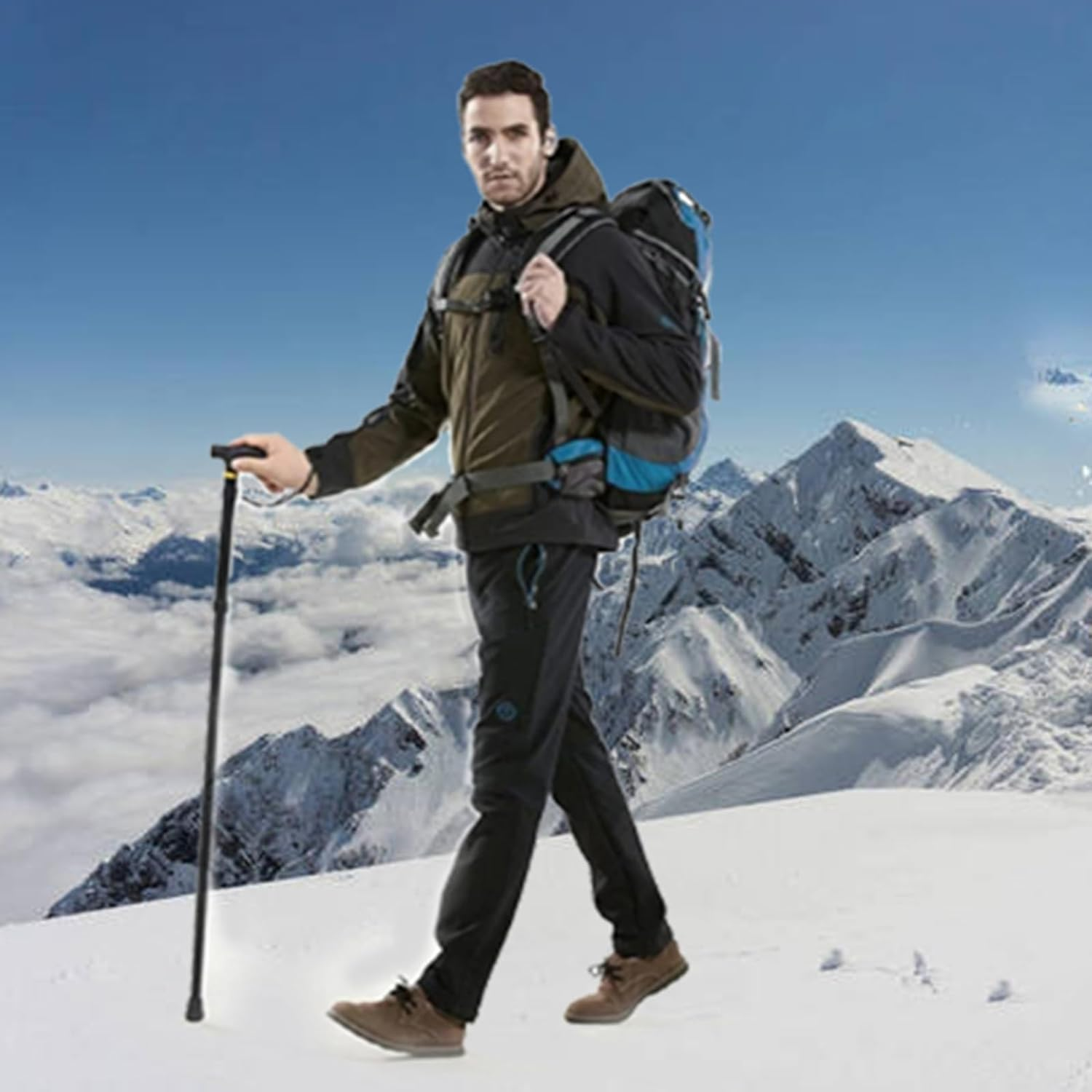 Foldable Walking Cane for Seniors, Walking Stick for Men & Women-Premium Collapsible Cane- Pocket Cane Lightweight Adjustable Heavy Duty Folding Walking Stick Silver image number 5