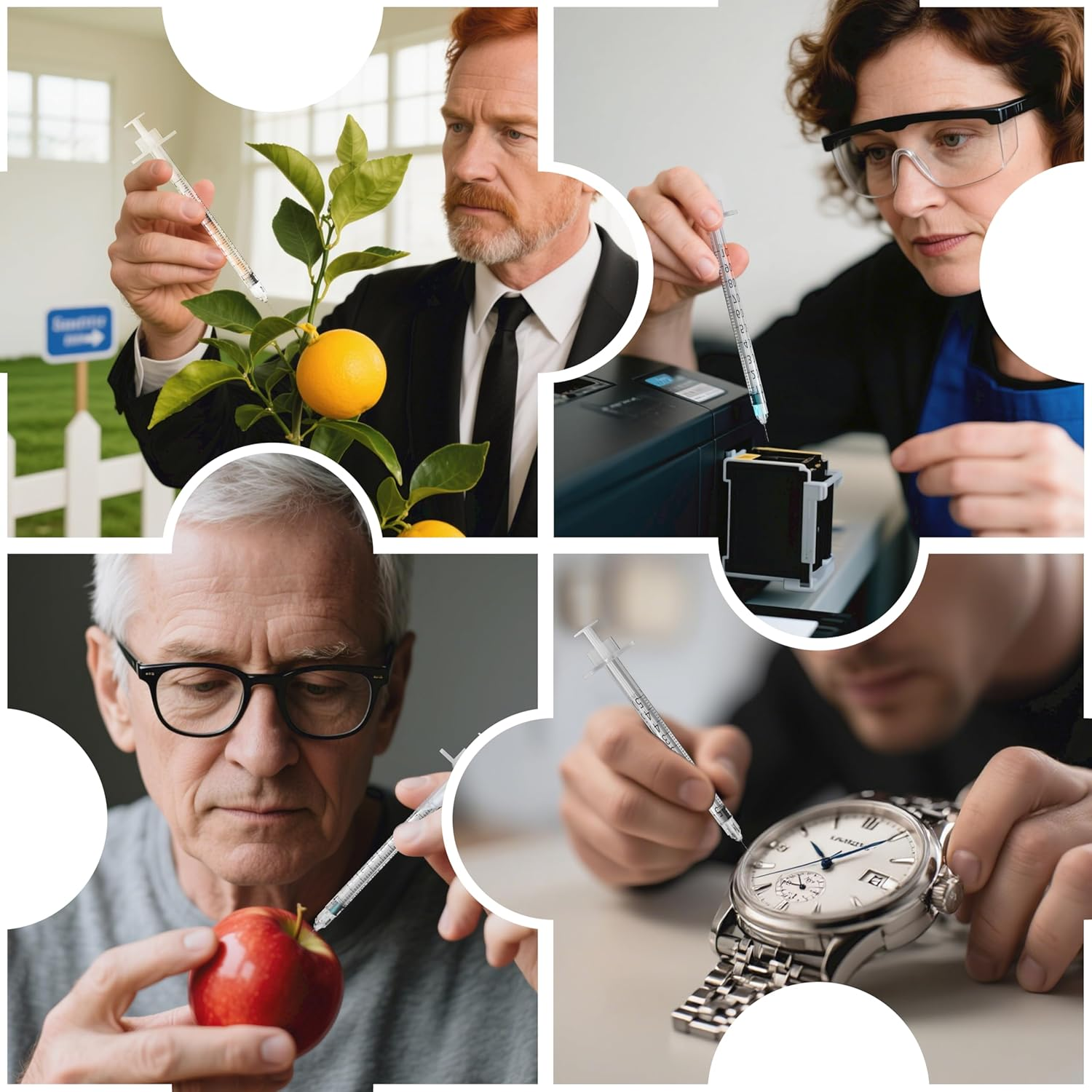 U-100 Syringes with 1Ml/Cc 30G 5/16 Inch 8Mm Needle, Disposable Syringe for Lab Dispensing Supplies, Individually Wrapped, Pack of 20 image number 5