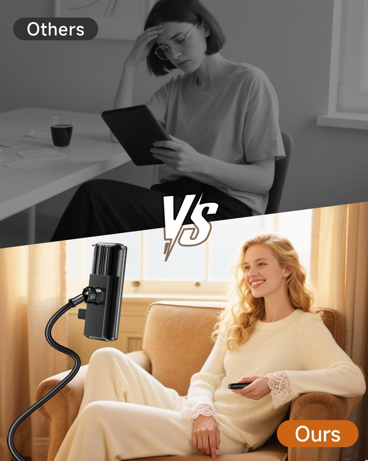 Kindle Holder with Remote Page Turner,Reading Stand for Bed, Desk with Clicker, for Kindle Paperwhite, Oasis, Ipad, Iphone and More