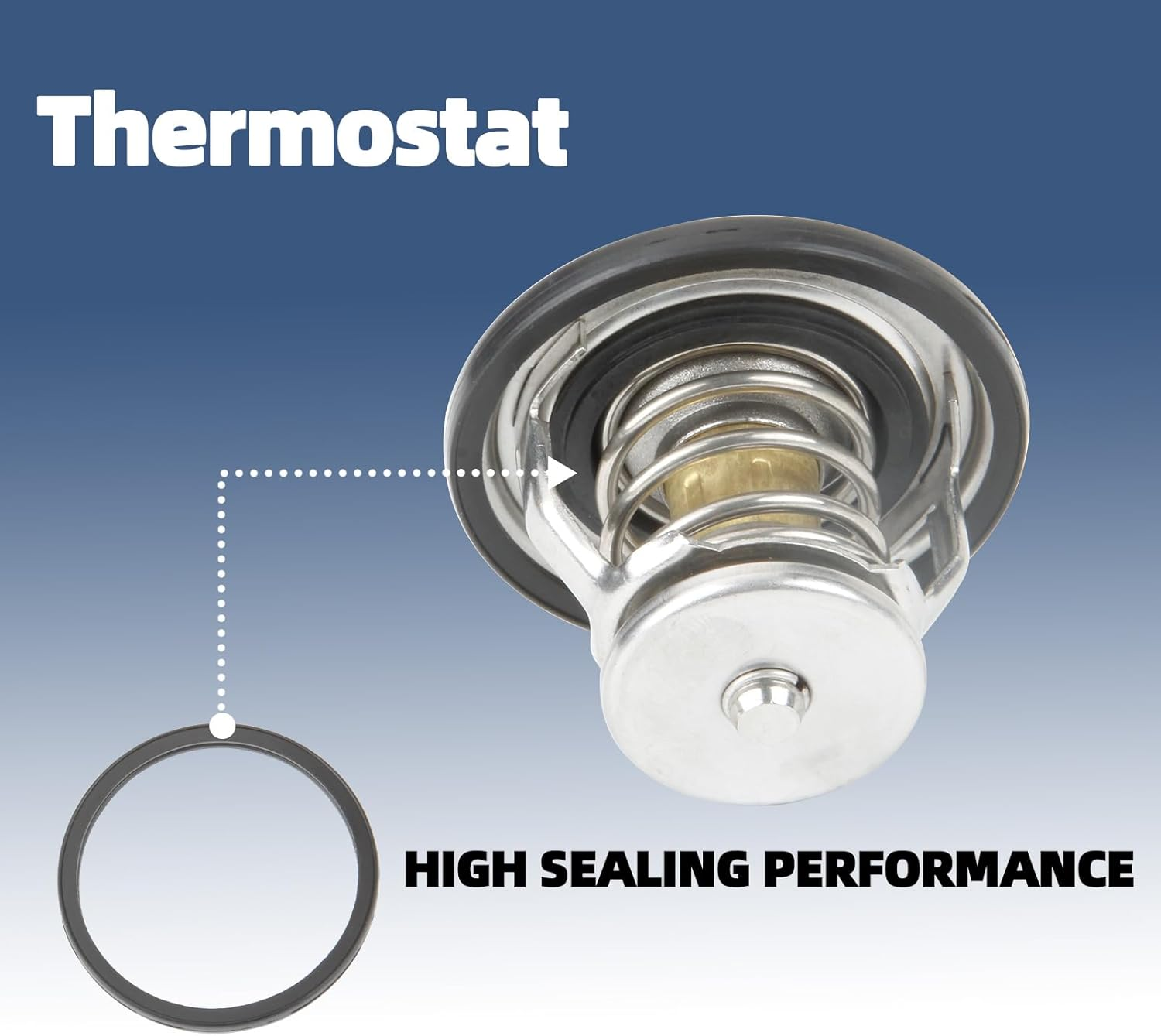 MITZONE Front & Rear Thermostat Kit with Seal Compatible with 2001-2017 Chevy Silverado 2500 HD 3500 Express 2500 3500 GMC Sierra 2500 HD 3500 Savana 2500 3500 6.6L Diesel image number 5