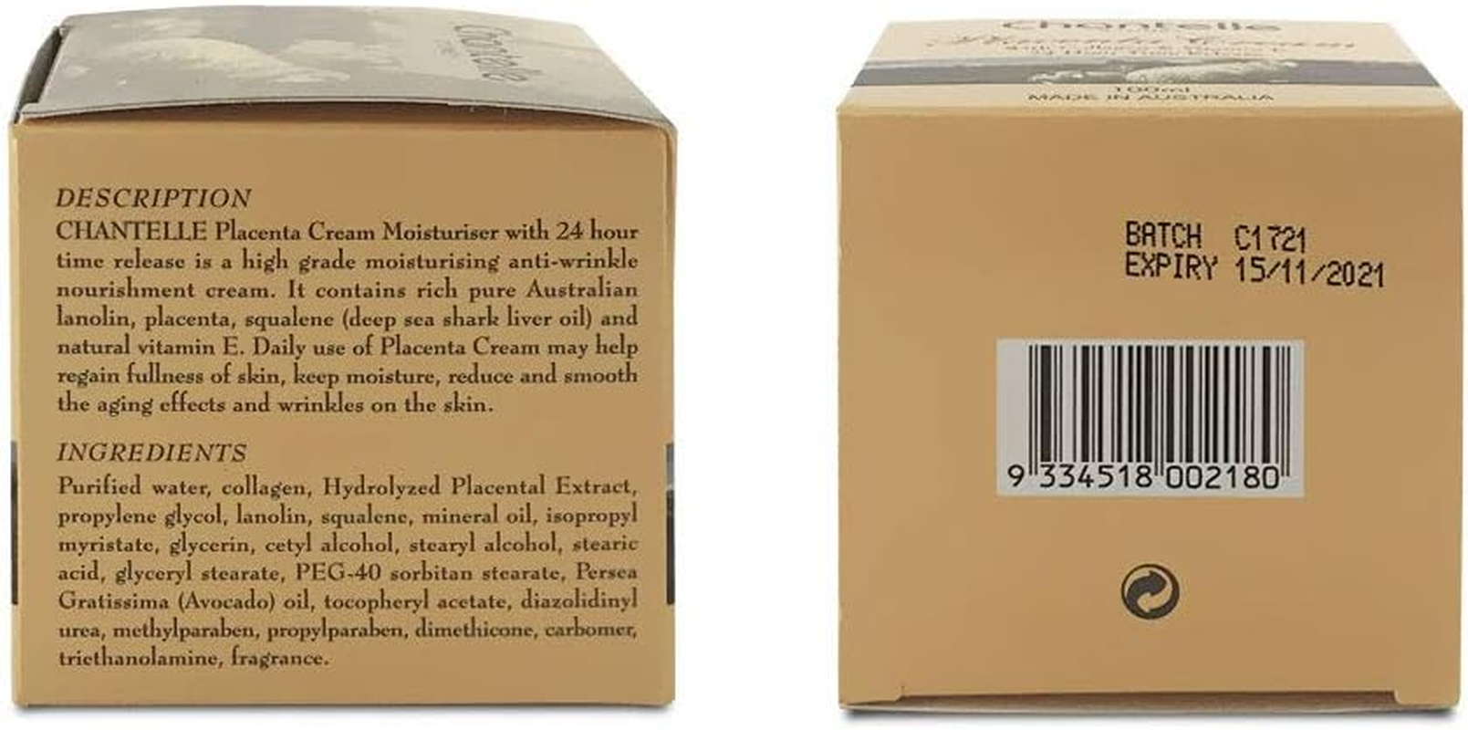 Chantelle Chantelle Placenta Cream with Collagen and Vitamin E, 100 Ml image number 2