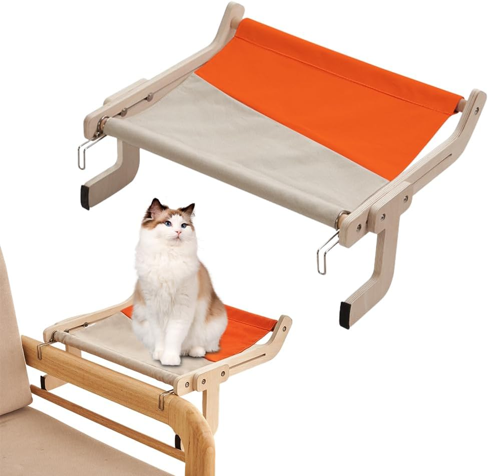 CEWROM Cat Hammock for Windows, Cat Hammock Pet Bed, Cat Bed for Bed Edge, Cat Balcony Hammock Bed for Windowsill, Cat Lounger up to 18 Kg image number 2