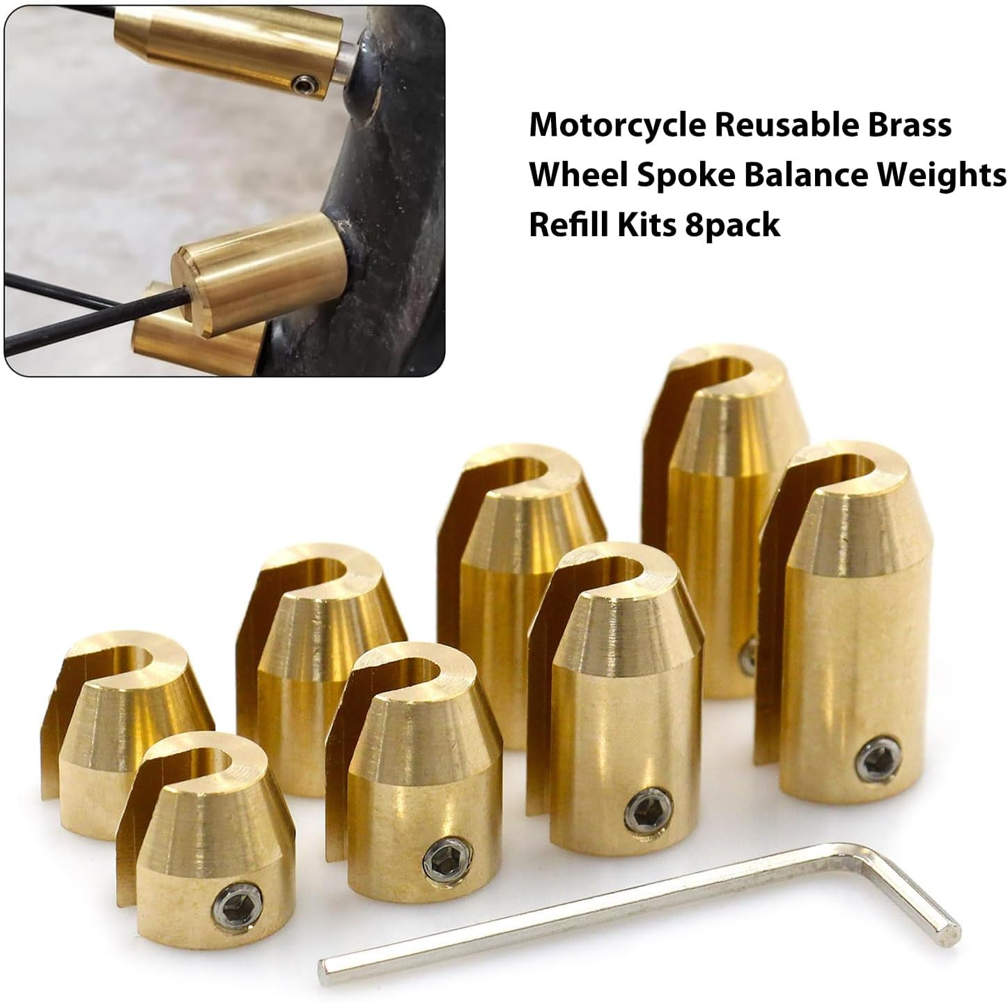 Shkalacar Pack of 12 Motorcycle Balancing Weights Spoke Wheel Weights Reusable Brass Wheel Spokes Balance Weights for Improved Wheel Balance image number 5